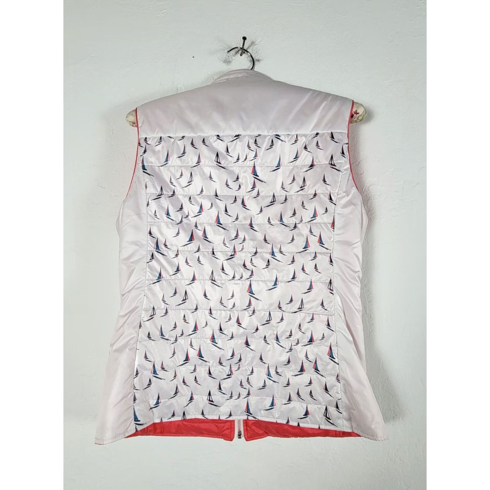 Saint James Saint James Women Vest Full Zip Lightweight Reversible Size 6 Red White Sailboat Quilted Casual, Travel Size M / US 6-8 / IT 42-44 - 2 Thumbnail