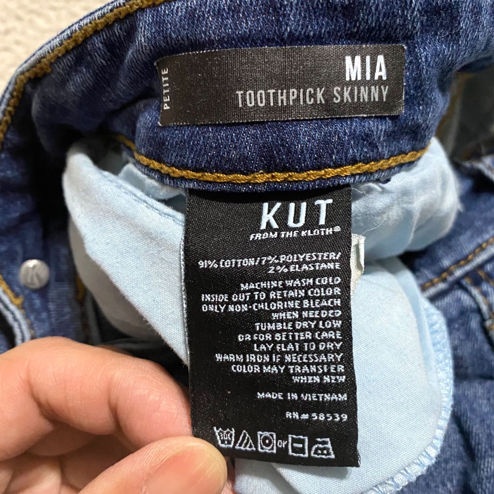 Vintage KUT from the Kloth Jeans Womens 6P Blue Denim Mia Toothpick Skinny Low Rise Jeans? Size 28" / US 6 / IT 42 - 4 Thumbnail