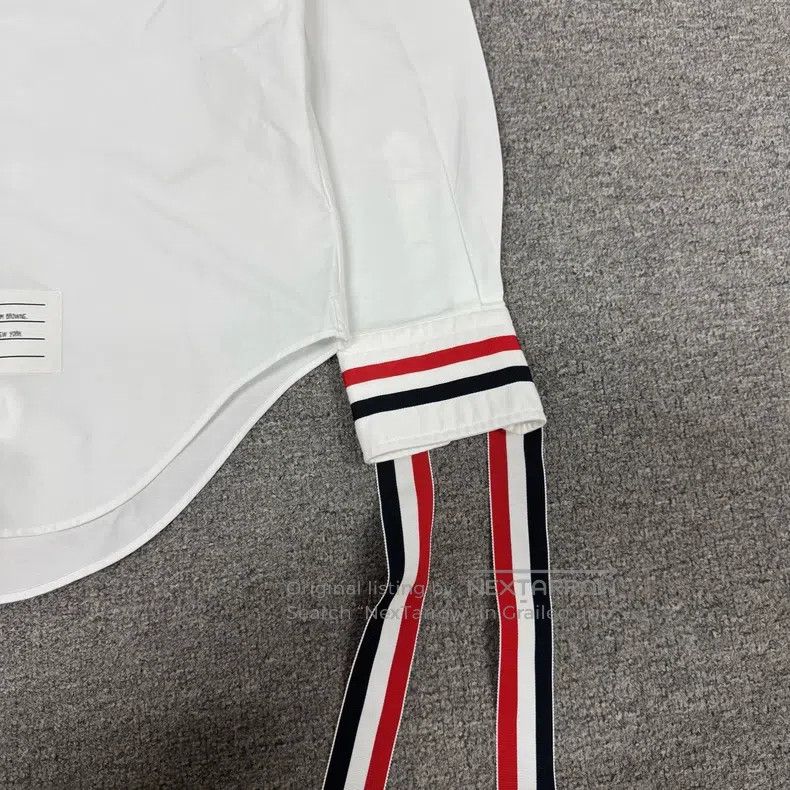 Thom Browne Thom Browne White sleeve cuff striped long-sleeve shirt Size US XXS / EU 40 - 3 Thumbnail