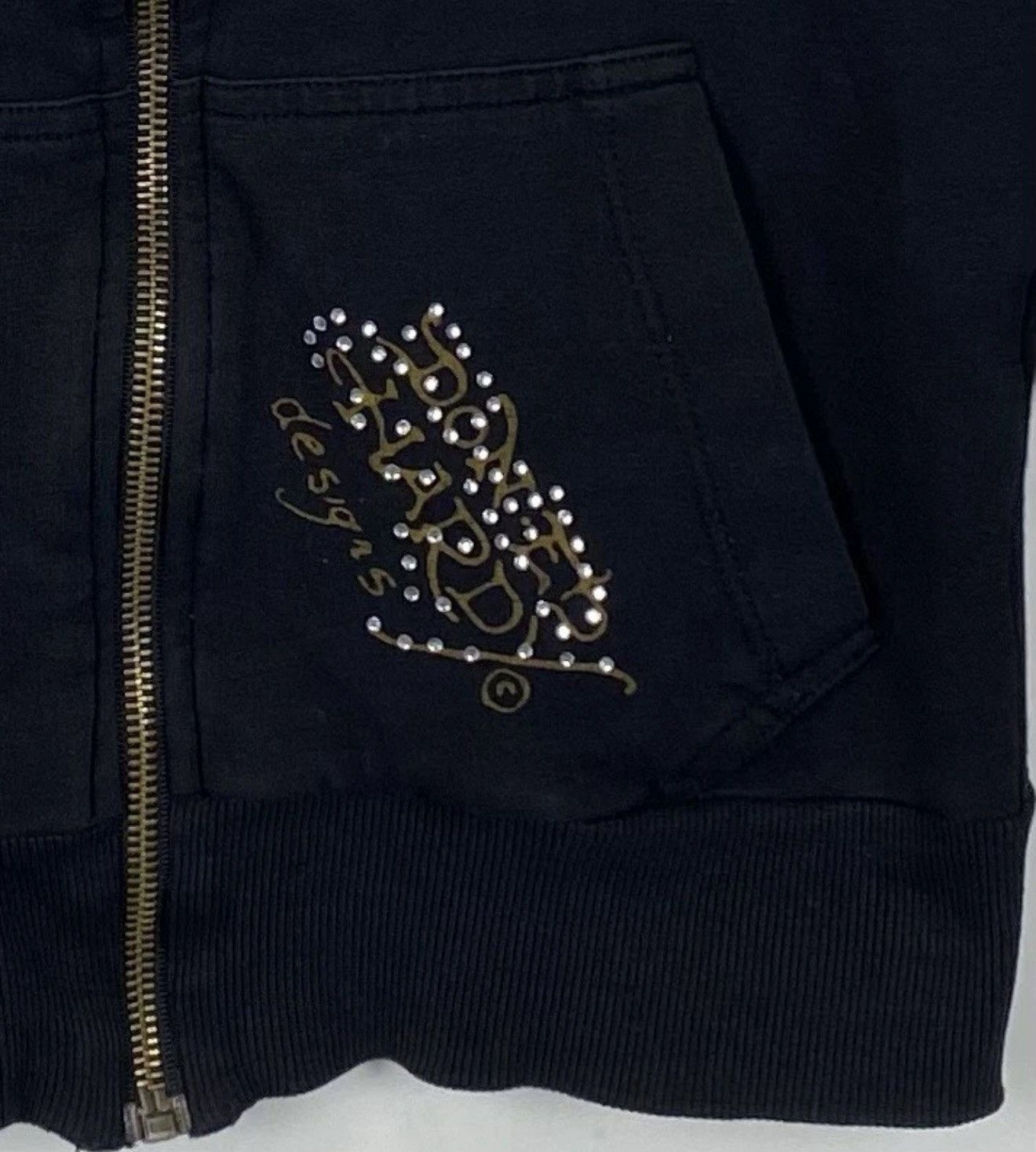 Ed Hardy Ed Hardy Avant-Garde Full Zip Track Jacket Black Rhinestones Size S / US 4 / IT 40 - 7 Thumbnail