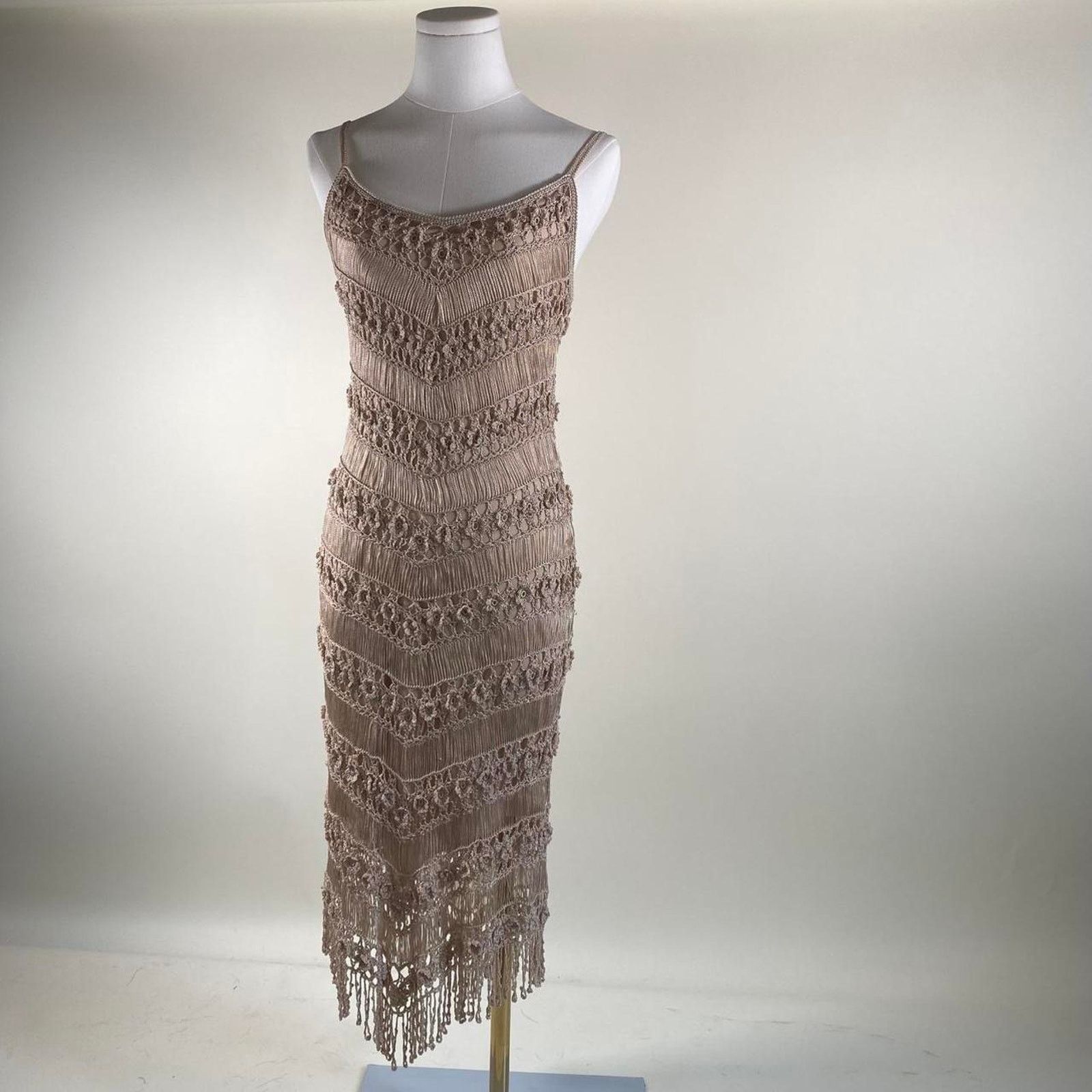 Other Vintage boho crochet fringe maxi dress Size XS / US 0-2 / IT 36-38 - 1 Thumbnail