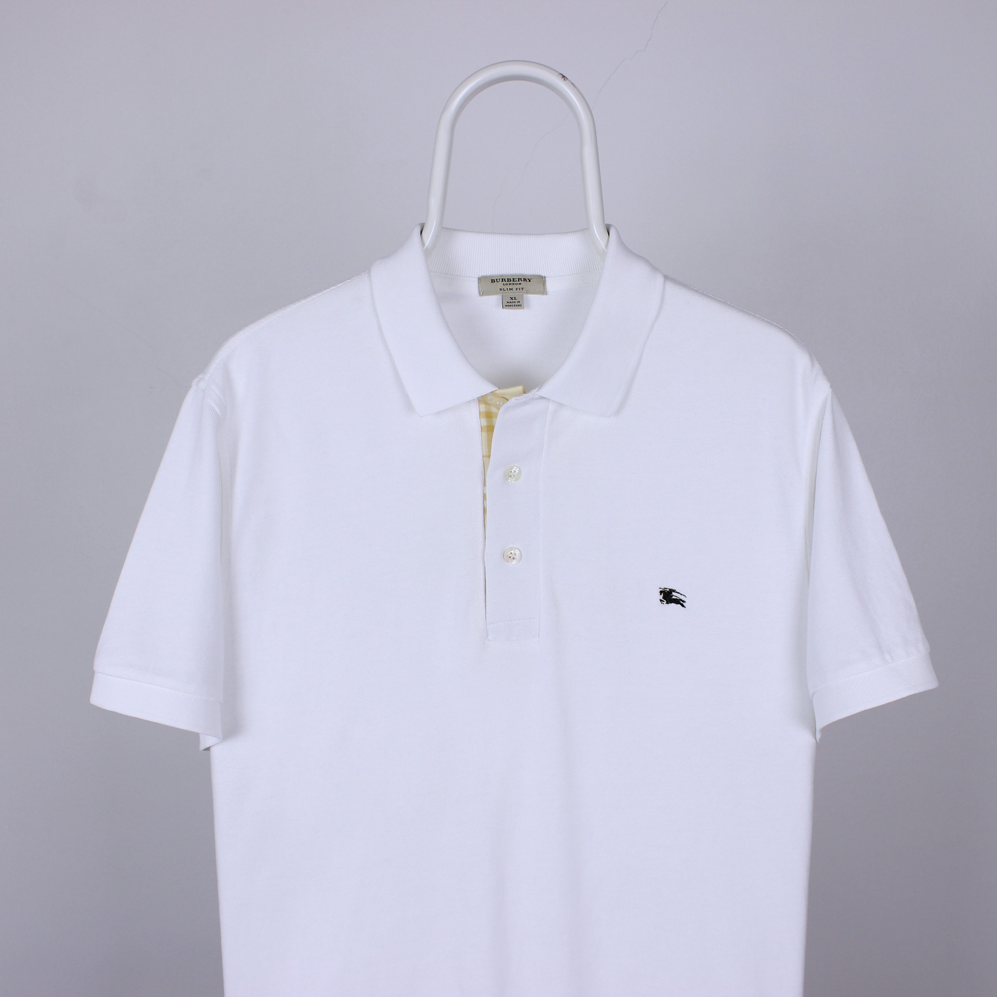 Burberry London men's white offers polo shirt size large