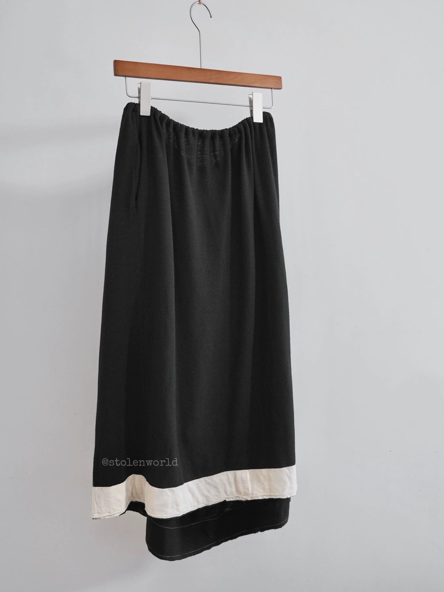 Y's Y's knit wool leather drawstring skirt cream panel Size 28" / US 6 / IT 42 - 7 Thumbnail