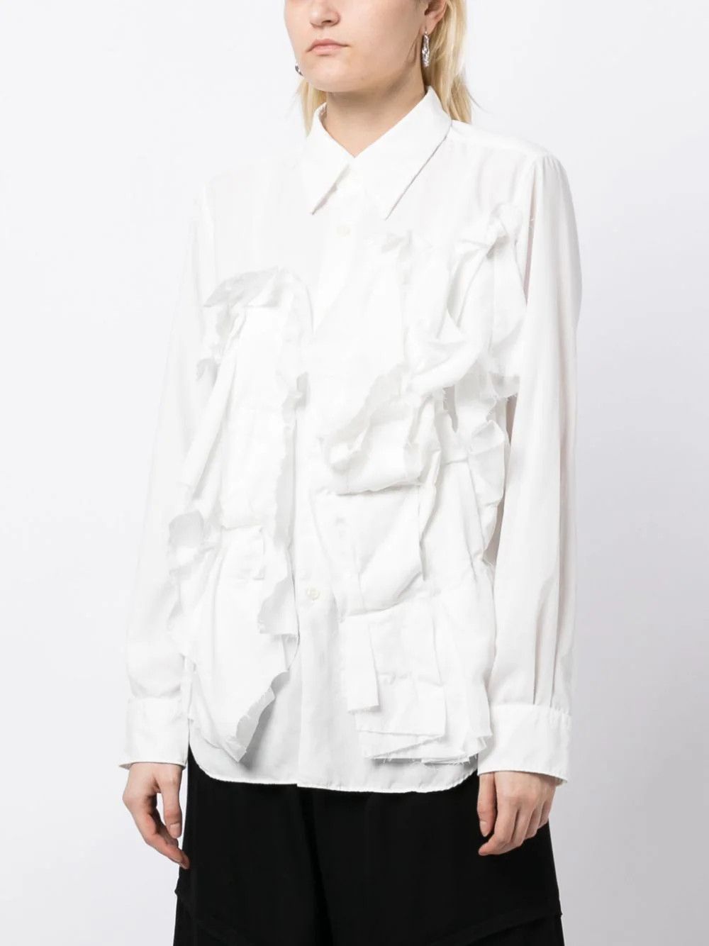 Comme des Garcons o1mle0824 Applique Detail Shirt in White Size L / US 10 / IT 46 - 3 Thumbnail