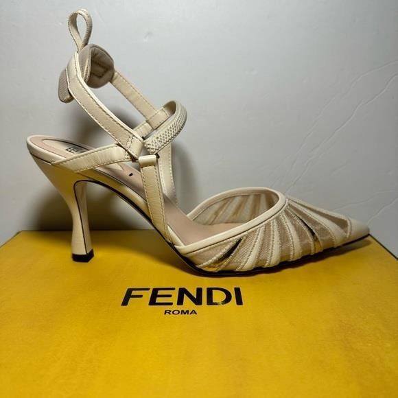 Fendi FENDI Leather Mesh Accents Slingback Pumps","description":"F Size US 6 / IT 36 - 7 Thumbnail