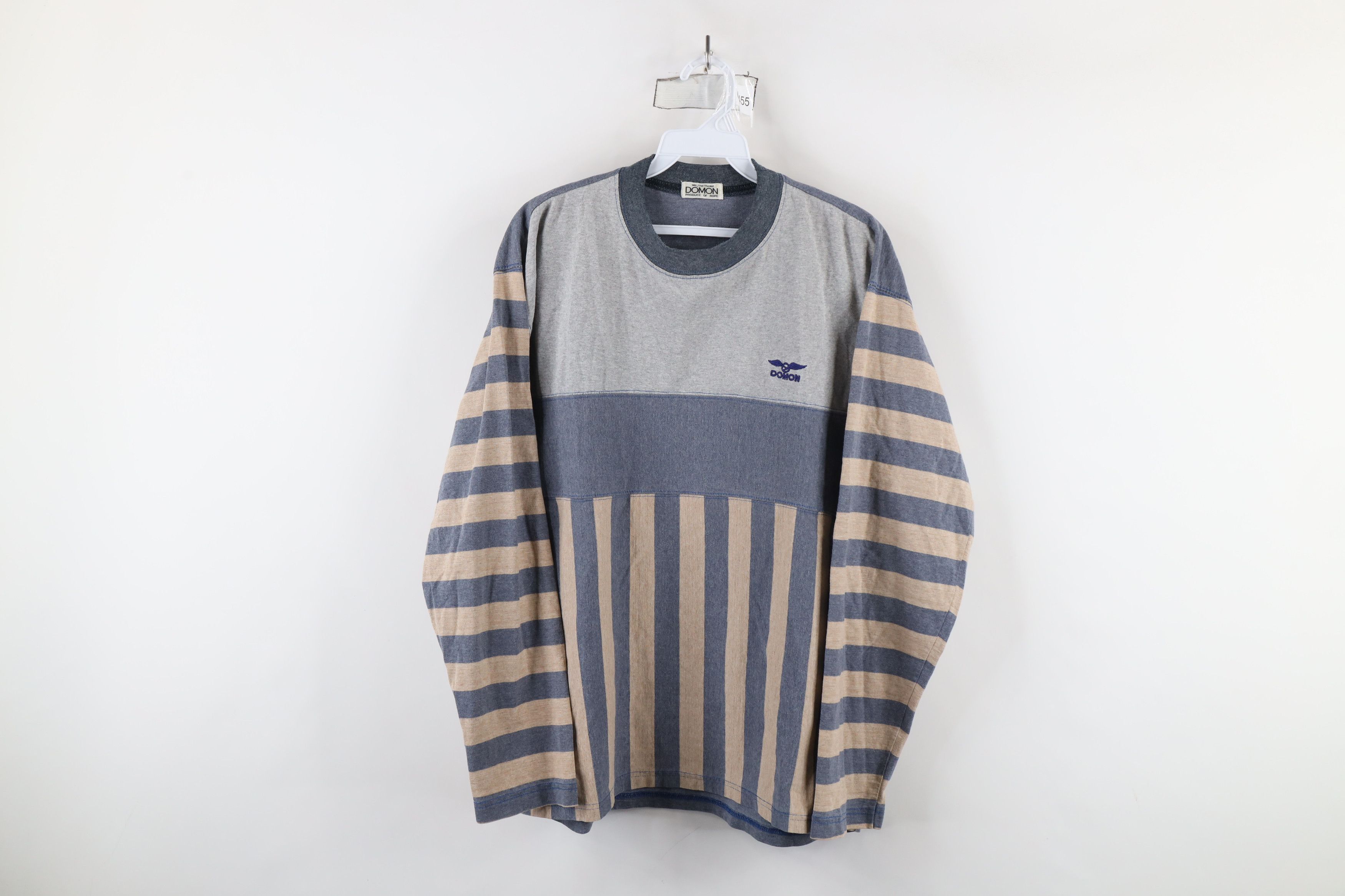 Vintage Vintage 90s Streetwear Striped Block Long Sleeve T-Shirt Size US M / EU 48-50 / 2 - 1 Thumbnail