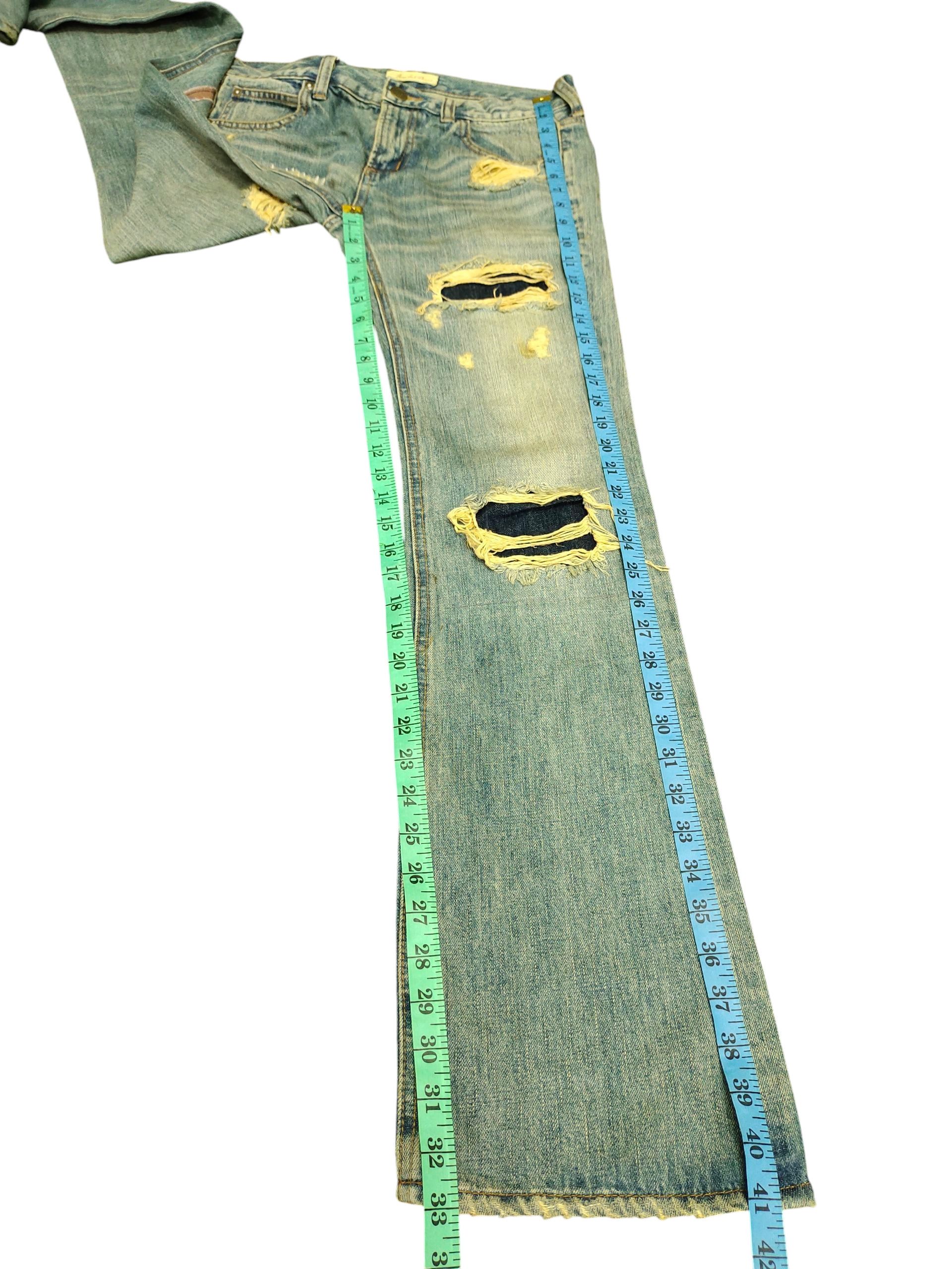 If Six Was Nine Flare Jeans Bonds & Peace Patchwork Distress Denim Bootcut Size US 31 - 14 Thumbnail
