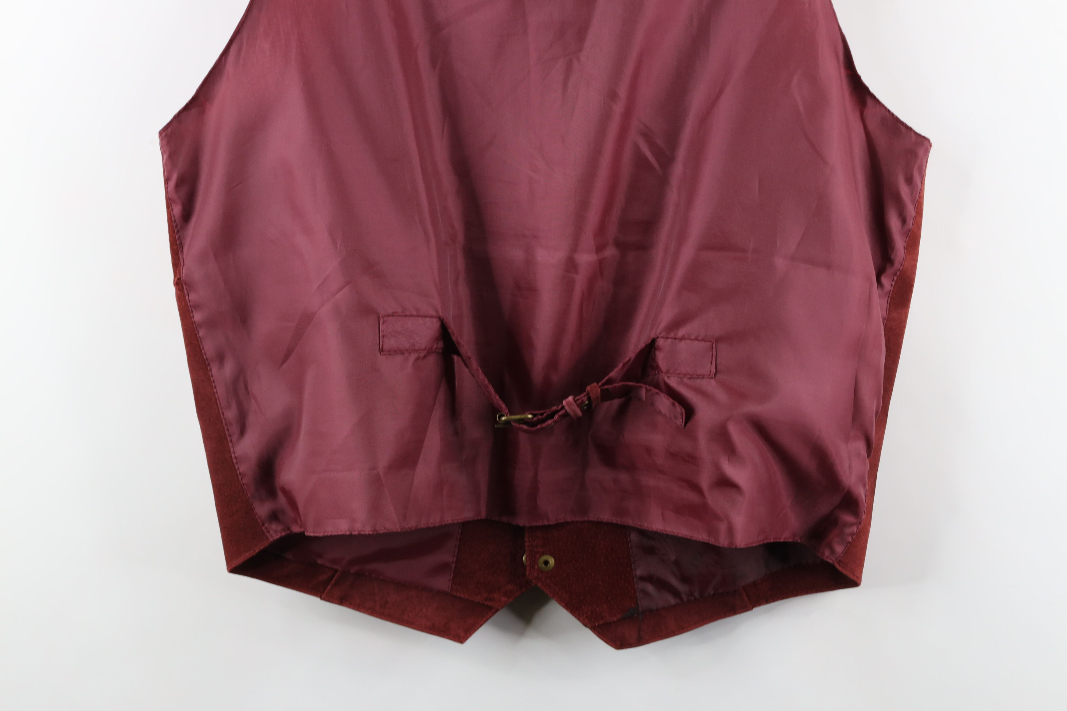 Vintage Vintage 90s Streetwear Suede Leather Button Vest Jacket Red Size US L / EU 52-54 / 3 - 15 Thumbnail