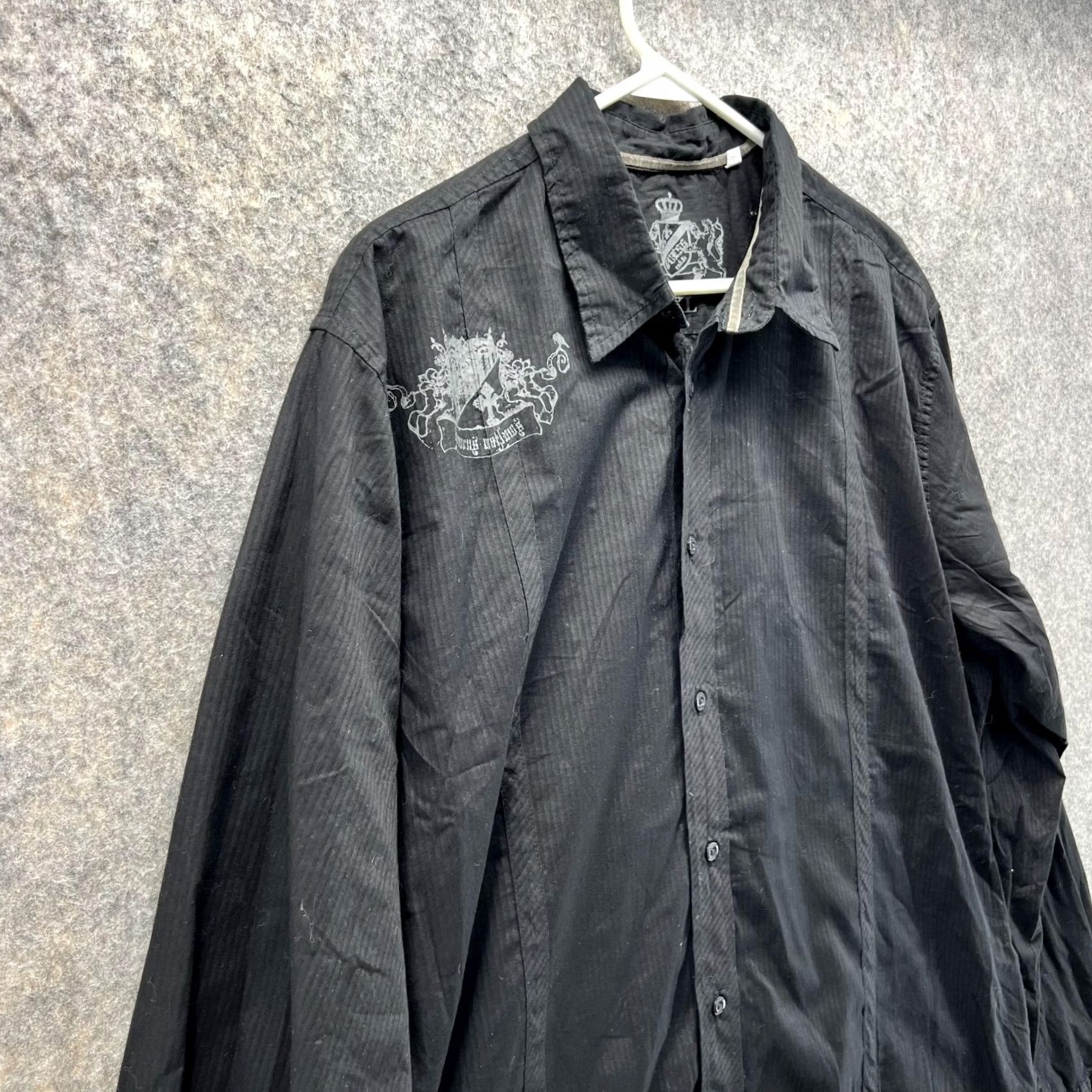 Guess GUESS Shirt Men XXL Adult Black Button-Up Vintage Cotton Casual Dark Long Sleeve Button-Down Collared Size US XXL / EU 58 / 5 - 3 Thumbnail