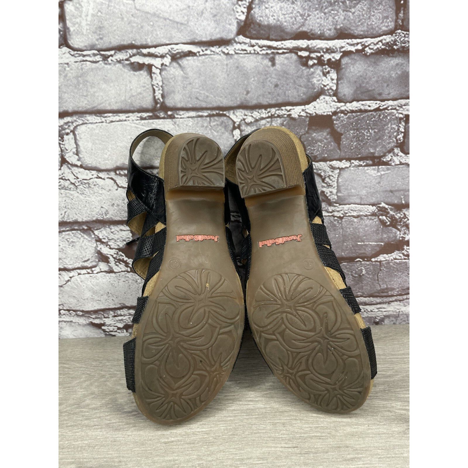 JOSEF SEIBAL Josef Seibel Ruth 29 Black Leather Casual Lace Heel Sandals Size US 9.5 / IT 39.5 - 21 Thumbnail