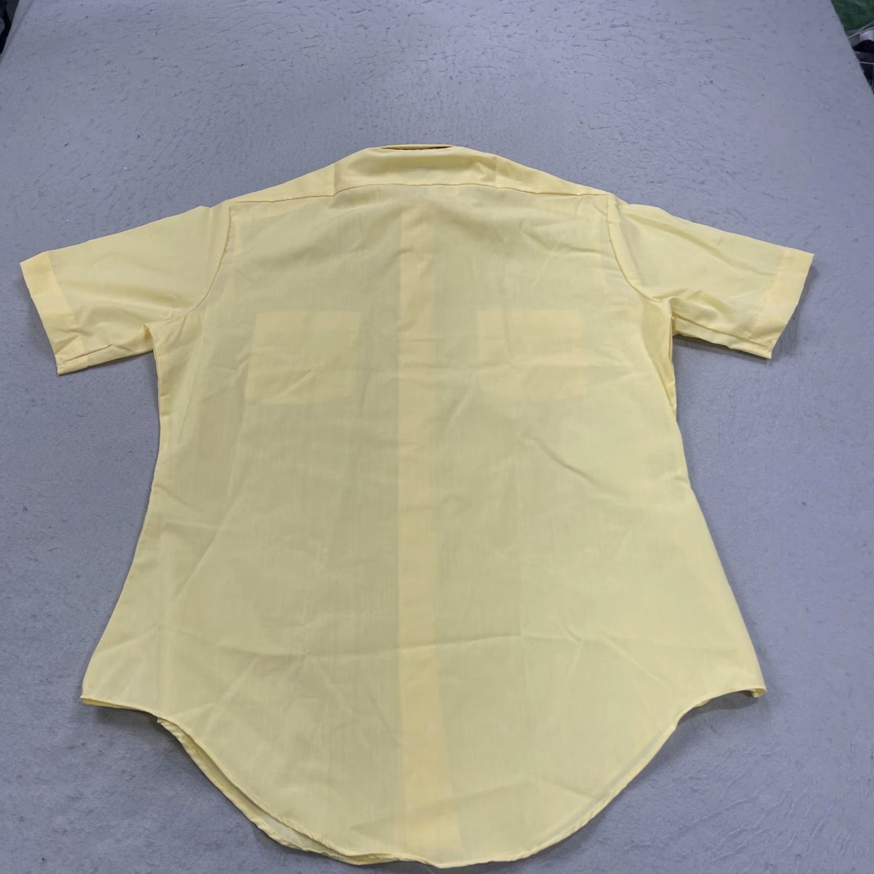 Sears VINTAGE Sears Shirt Mens 15.5 Yellow Perma Prest Easy Care Short Sleeve Camp 80s Size US L / EU 52-54 / 3 - 6 Thumbnail