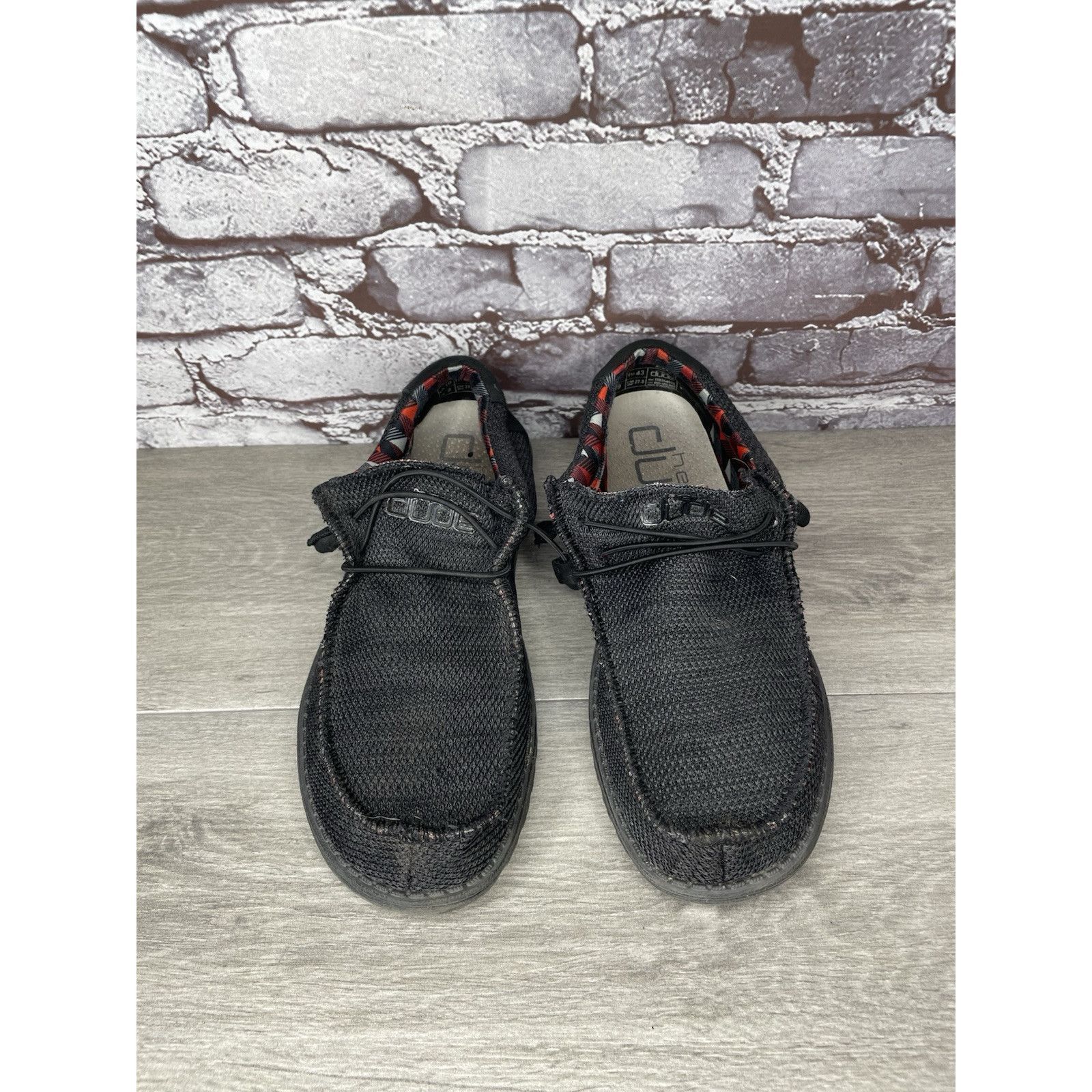 Other Hey Dude Shoes Wally Sox Comfortable Jet Black Gray Slip On Size US 10 / EU 43 - 5 Thumbnail