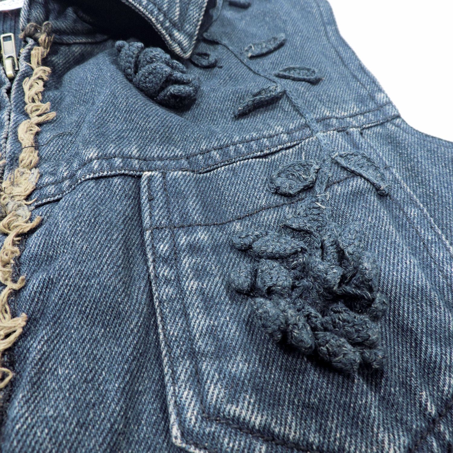 Yohji Yamamoto SACSNY Y'SACCS YOHJI YAMAMOTO EMBROIDERY FLOWER DENIM VEST Size M / US 6-8 / IT 42-44 - 11 Thumbnail