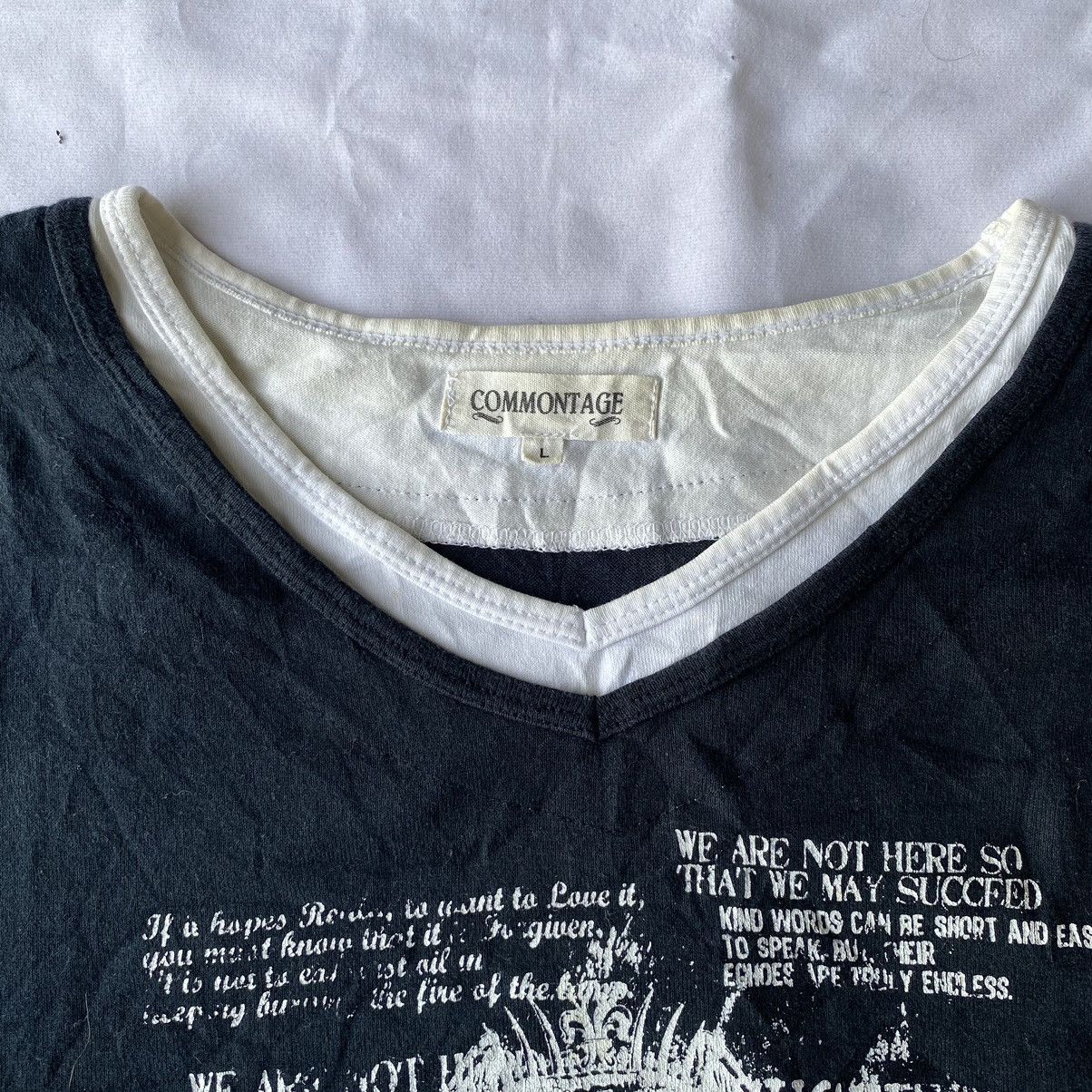 If Six Was Nine × Japanese Brand × Le Grande Bleu (L.G.B.) Japanese Poem Commontage Double Layer Gothic Size US L / EU 52-54 / 3 - 5 Thumbnail