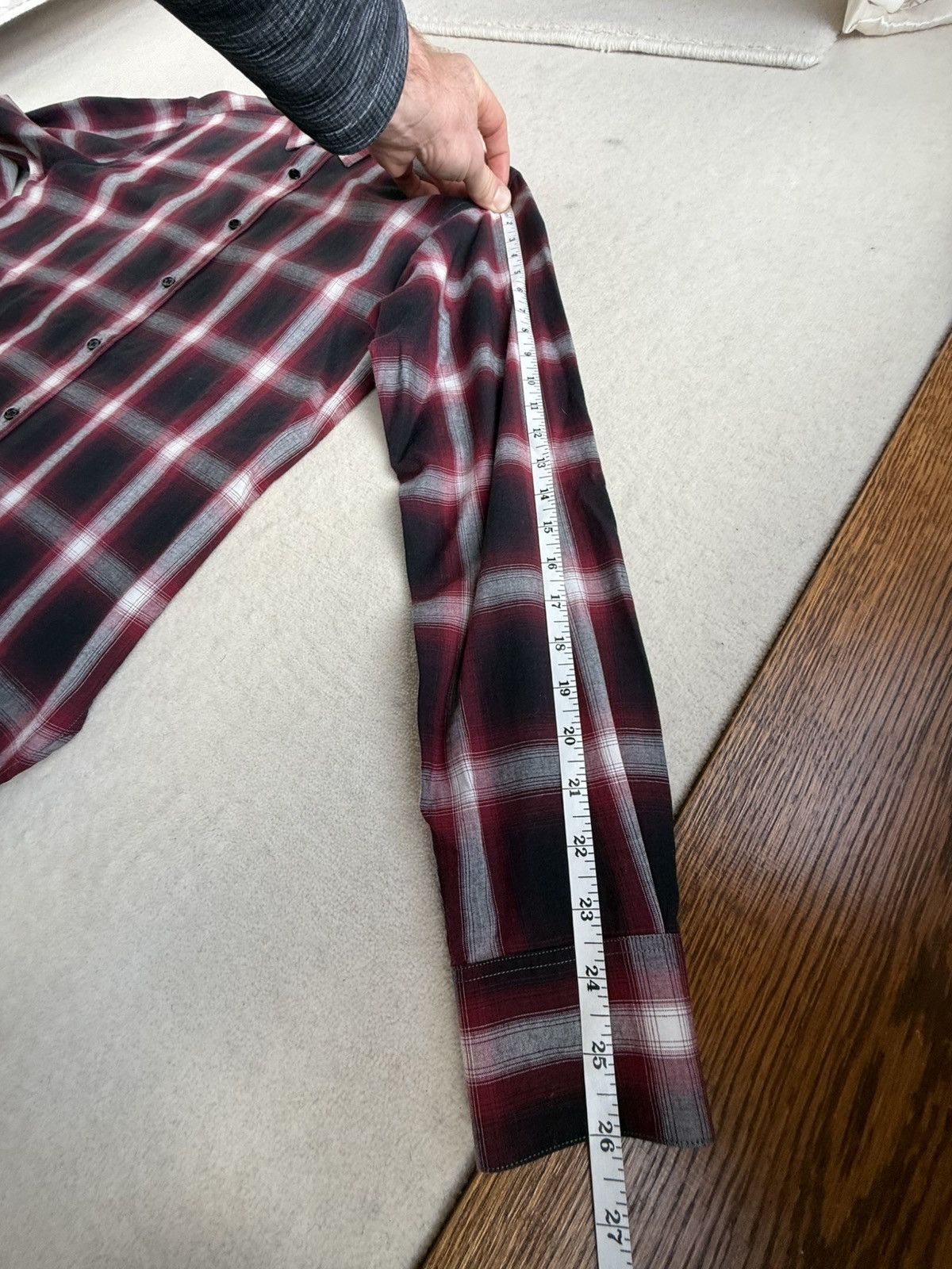 Saint Laurent Paris FW14 Saint Laurent Hedi Slimane red black flannel shirt 40 Size US L / EU 52-54 / 3 - 6 Thumbnail