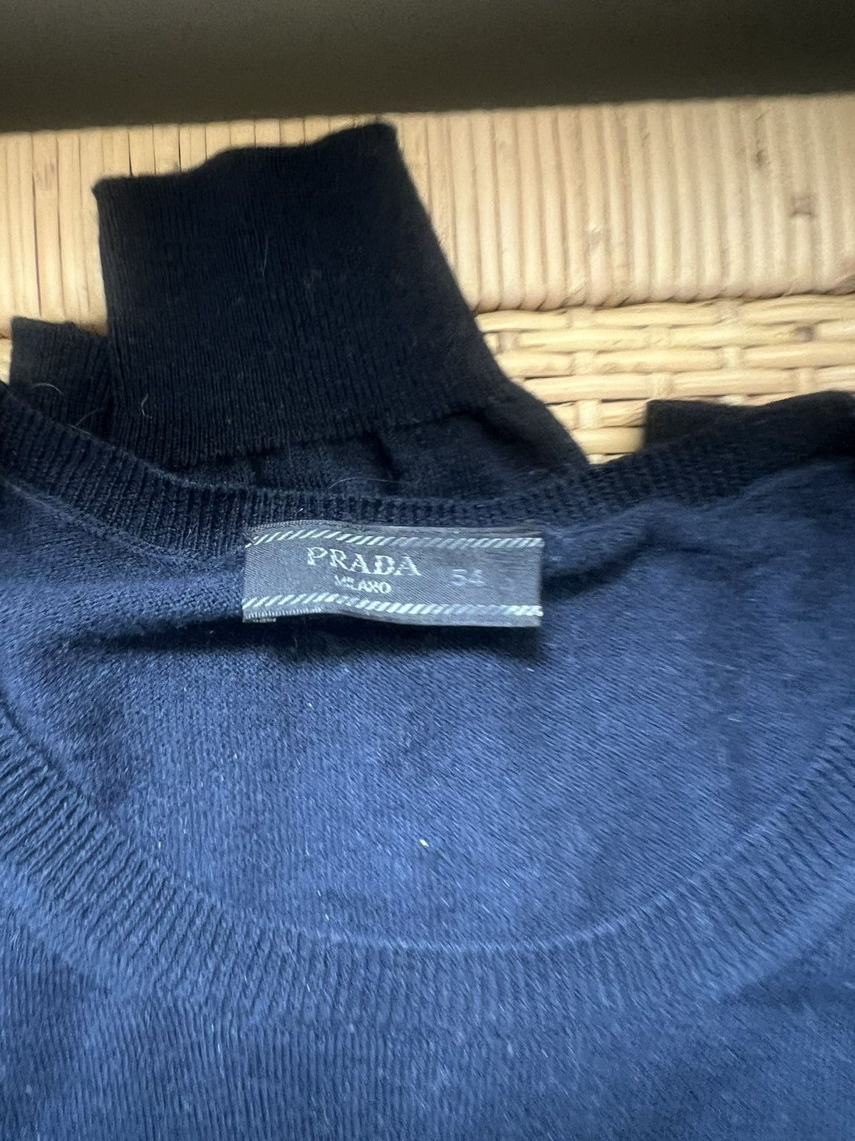 Prada Prada navy classic crewneck sweater Size US L / EU 52-54 / 3 - 1 Thumbnail