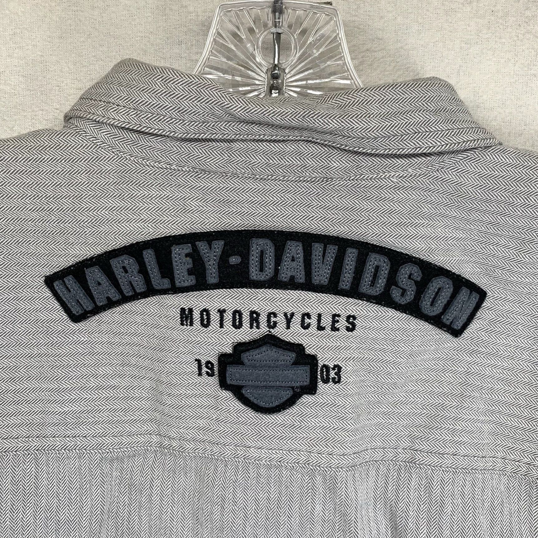 Harley Davidson VINTAGE Harley-Davidson Men’s XL Button-Up Shirt Casual Biker Motorcycle Short Sleeve Gray Cotton Size US XL / EU 56 / 4 - 5 Thumbnail