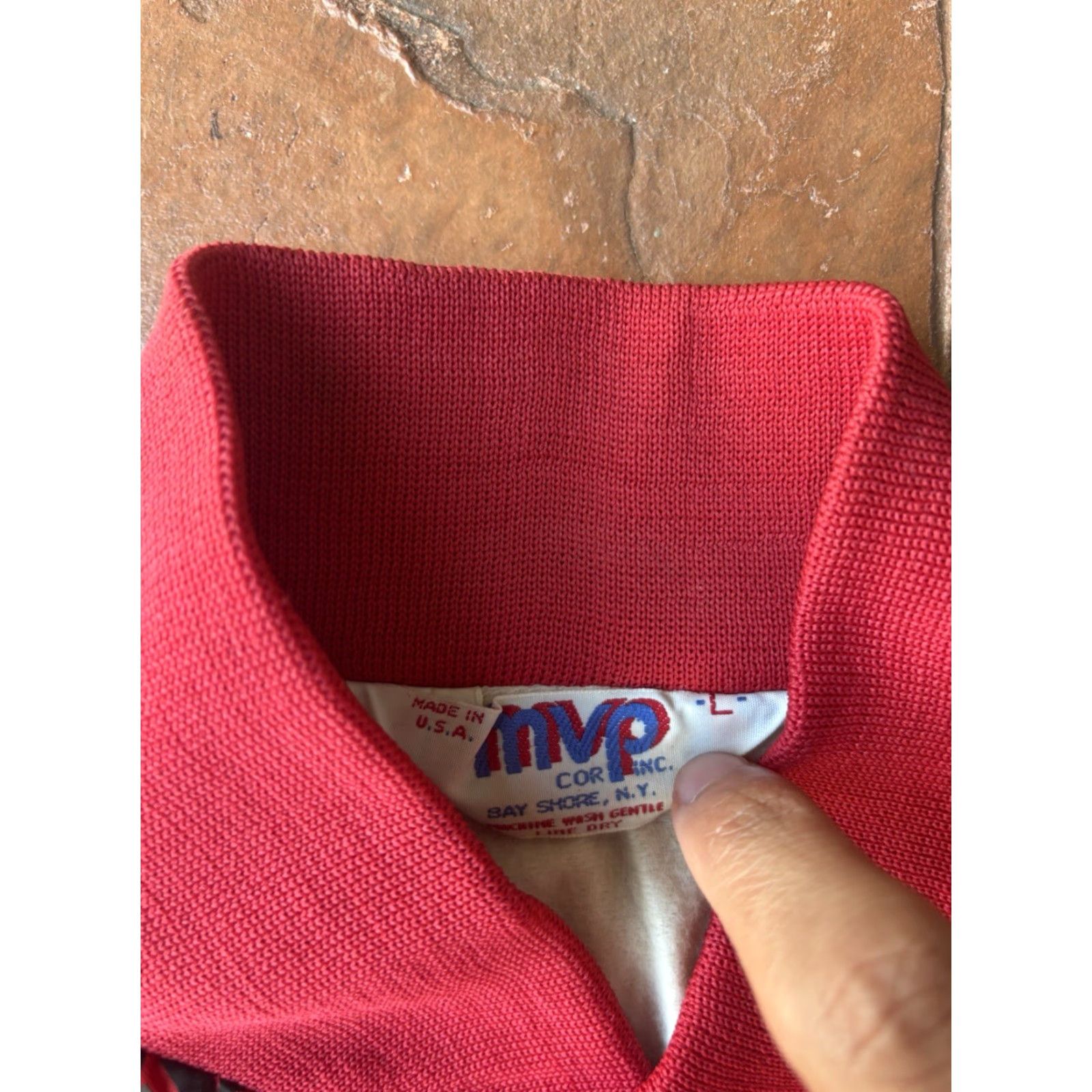 Vintage VINTAGE Le Mans Racing Satin Jacket USA Bomber Jacket Red L Men MVP 80s Size US L / EU 52-54 / 3 - 2 Thumbnail