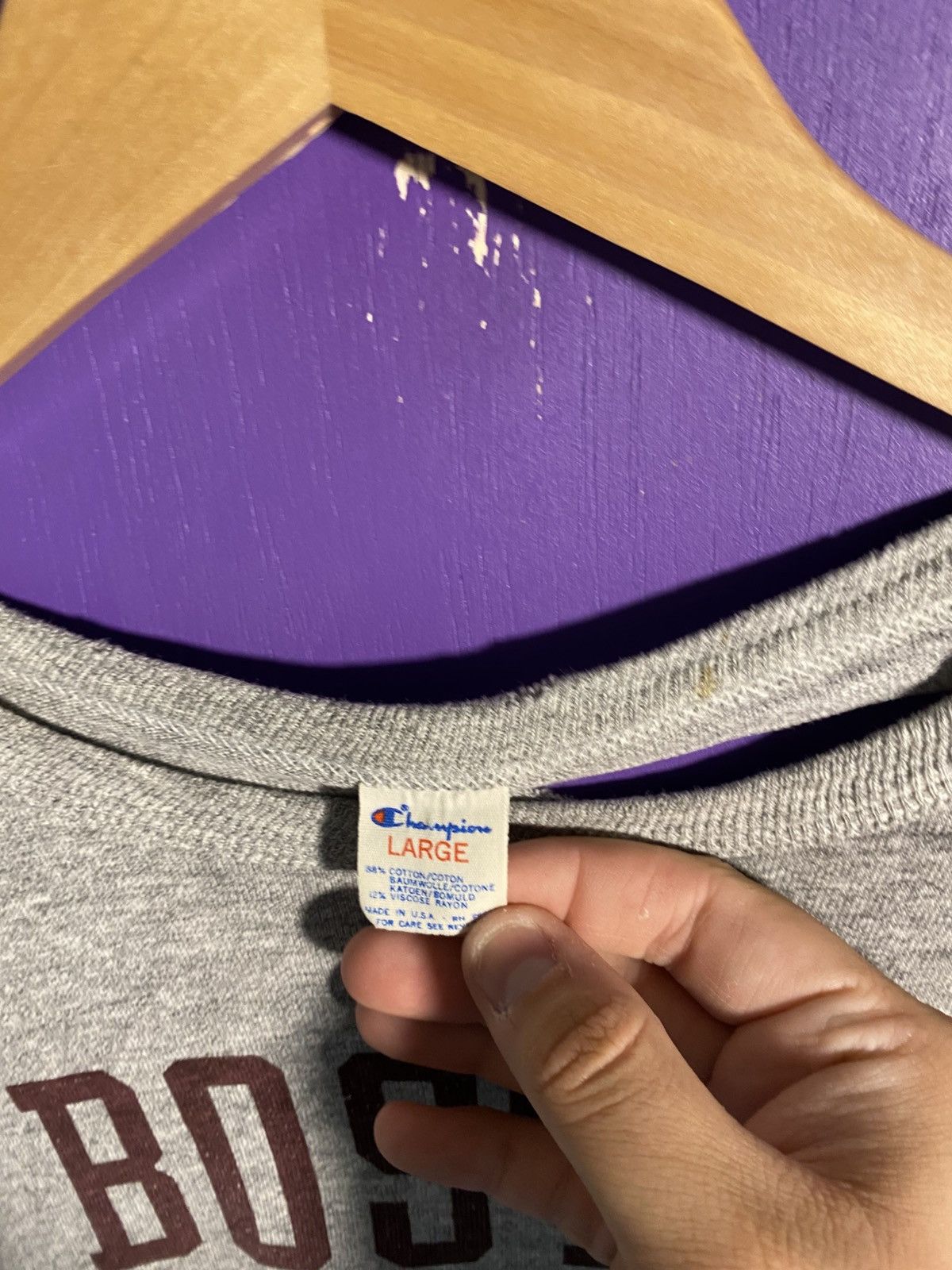 Champion × Vintage Vintage 80s Champion Boston college t-shirt Size US L / EU 52-54 / 3 - 4 Thumbnail