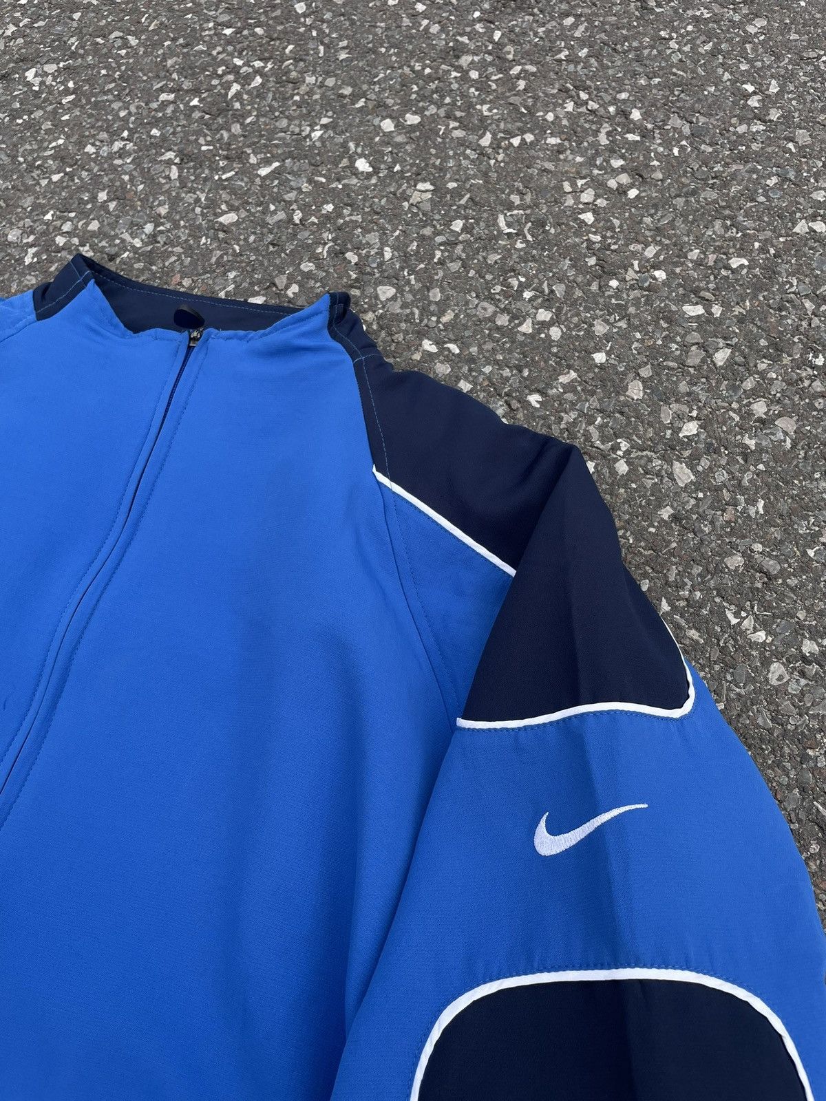 Nike × Vintage Vintage 90's Nike Nylon Zip Olympic Jacket Windbreaker Blue Size US XL / EU 56 / 4 - 6 Thumbnail
