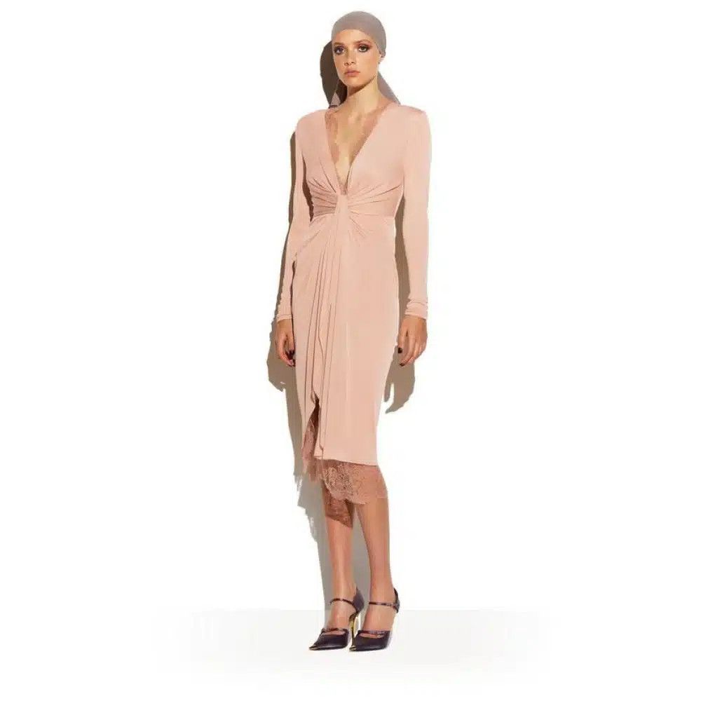 Tom Ford o1loc1c0525 ABJ320 Viscose Jersey Dress in Pink Nude Size S / US 4 / IT 40 - 2 Thumbnail