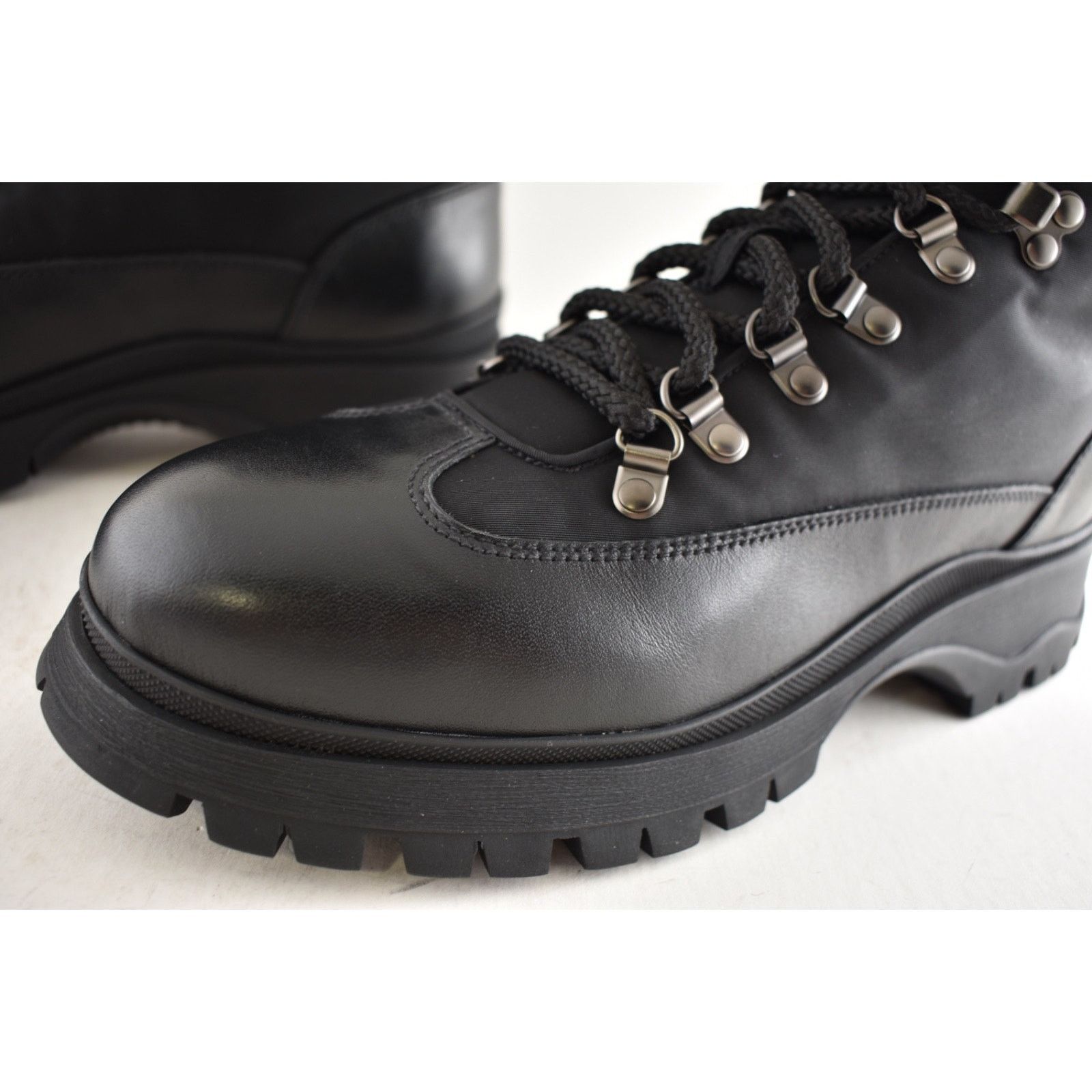 Prada Prada Brixxen 38 Black Shearling Leather Nylon Lug Sole Size US 10.5 / IT 40.5 - 17 Thumbnail