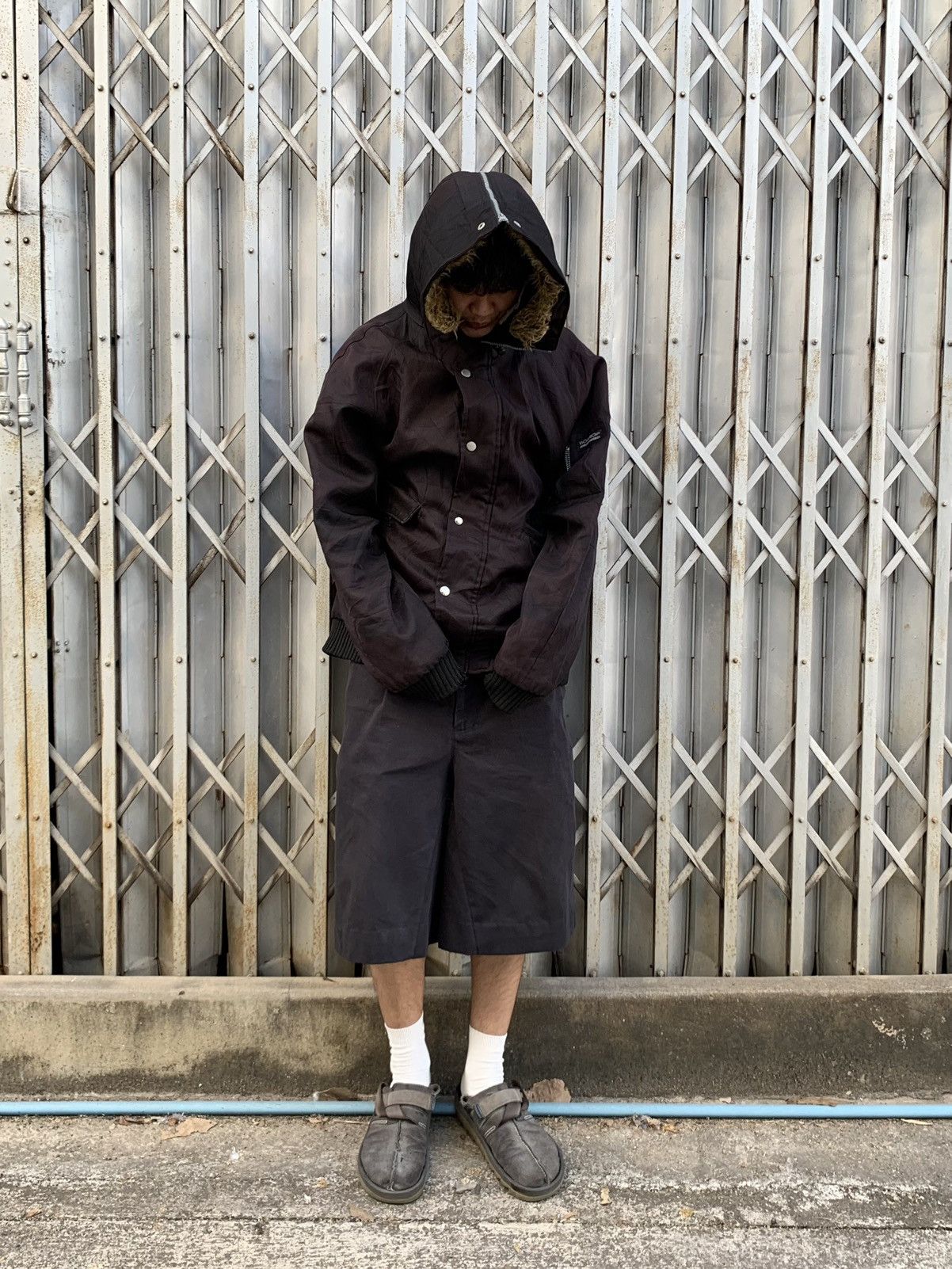 If Six Was Nine Vintage Distressed Wool Rich Fur Hoodie Jacket Size US L / EU 52-54 / 3 - 9 Thumbnail