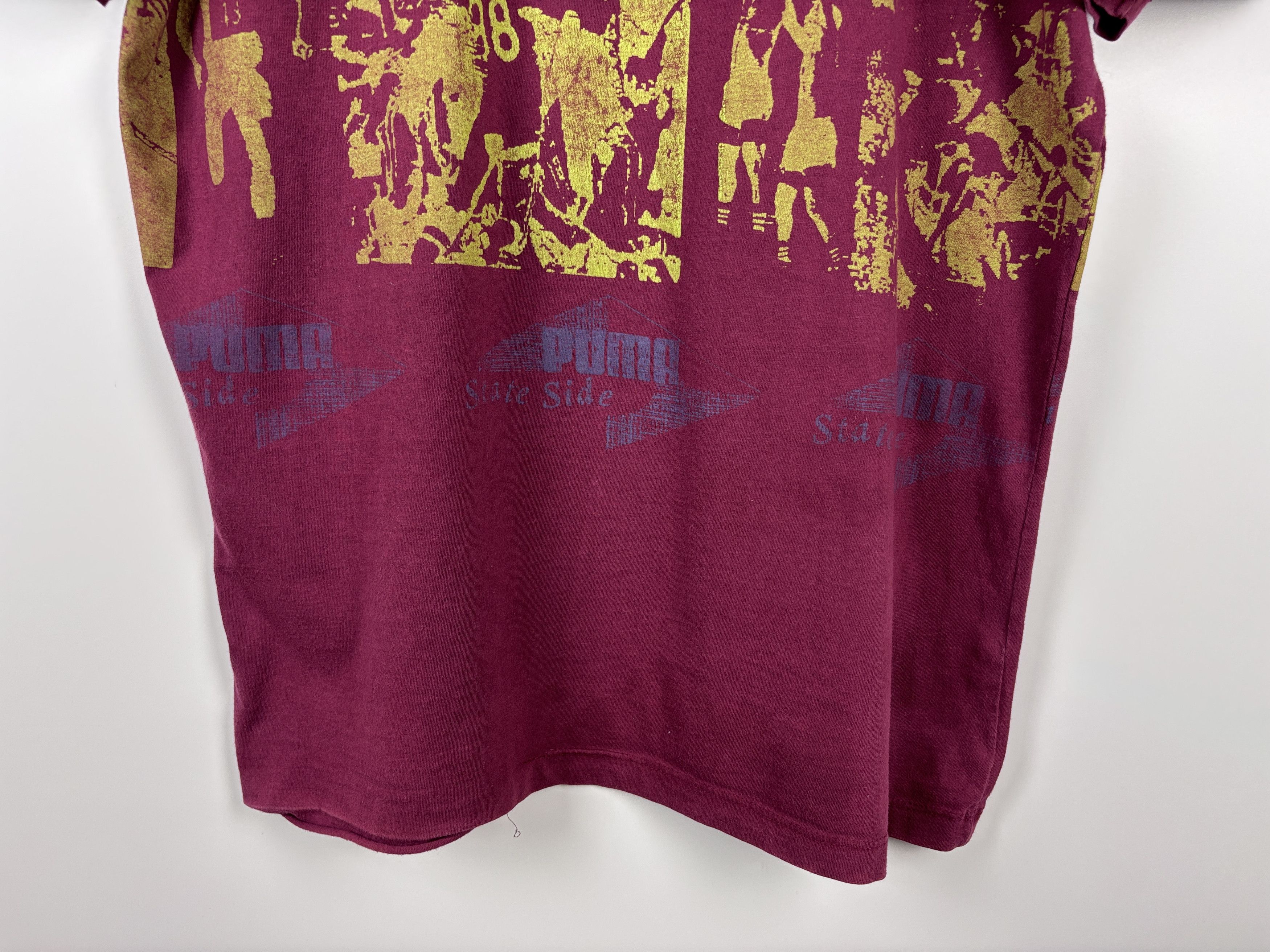 Puma × Vintage Vintage 80s Puma State Side T-Shirt Burgundy Mens Size ~L Size US L / EU 52-54 / 3 - 8 Thumbnail