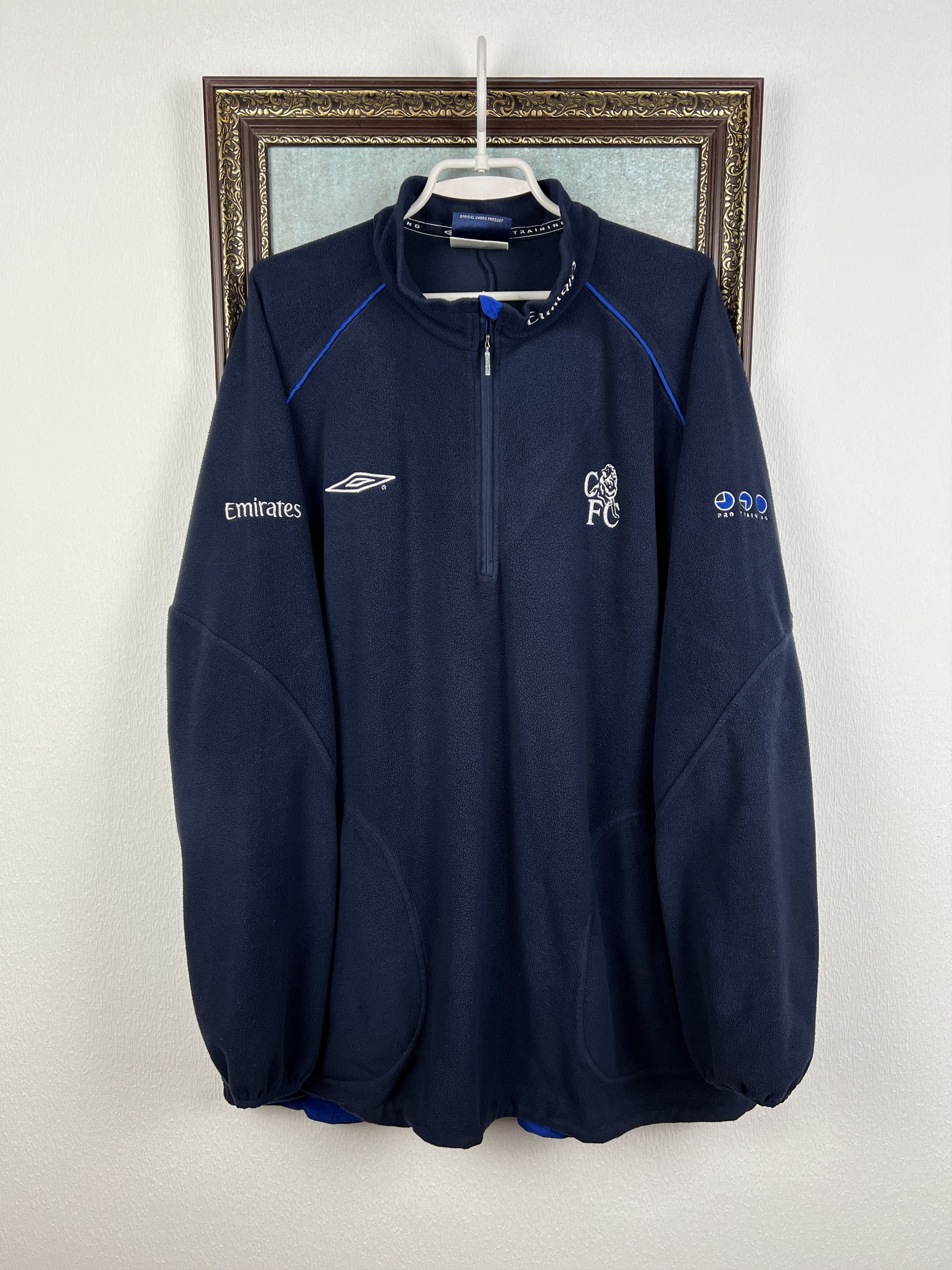 Umbro Vintage Chelsea Football Fleece Jacket Soccer Track Top Size US XXL / EU 58 / 5 - 1 Thumbnail
