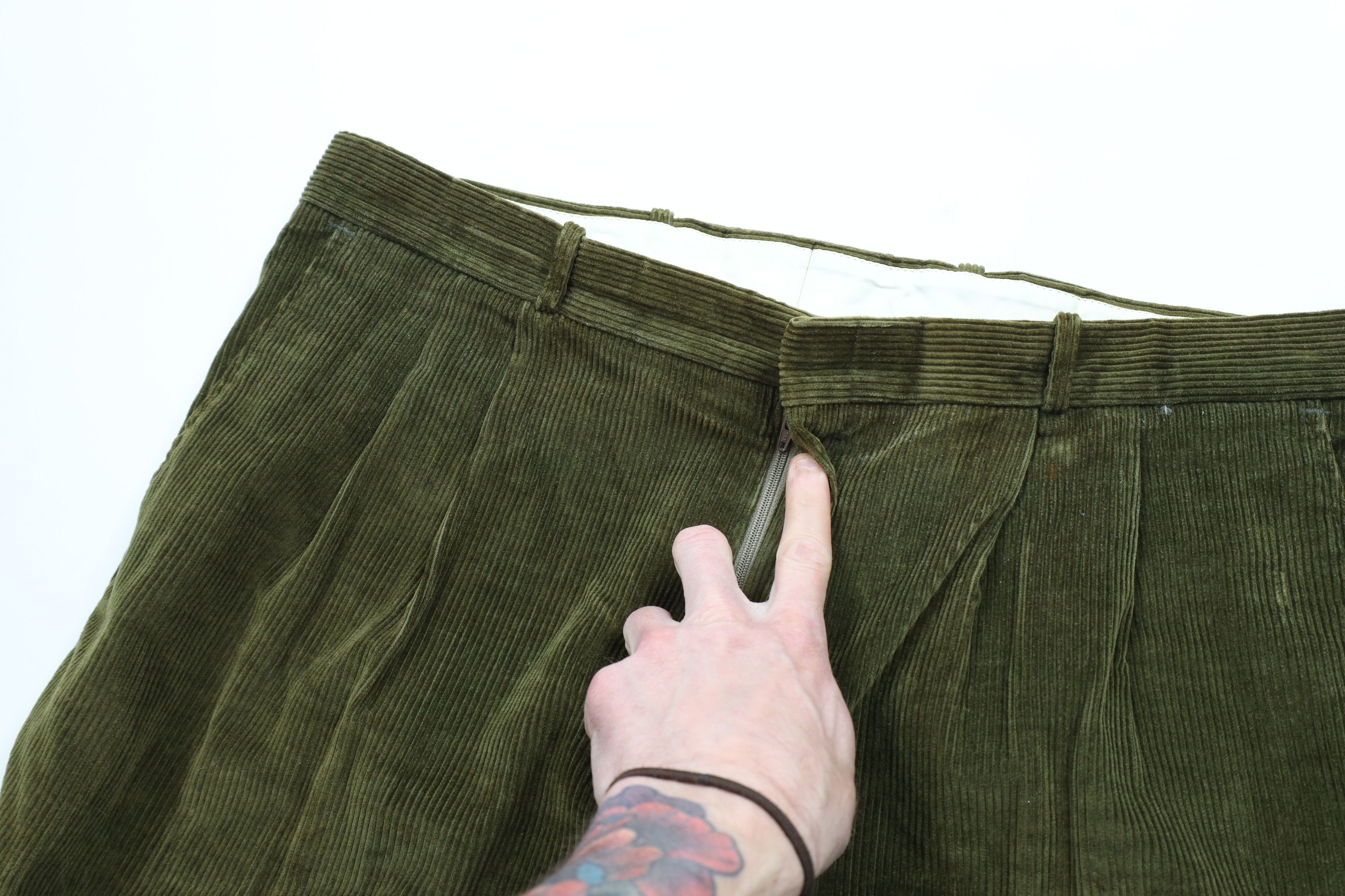 Vintage Vintage 70s Streetwear Wide Leg Corduroy Pants USA Green Size US 38 / EU 54 - 6 Thumbnail
