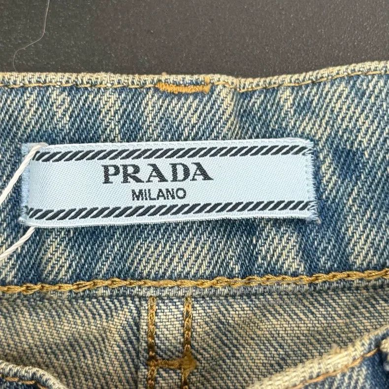 Prada Prada Blue washed and destroyed triangle logo jeans Size US 26 / EU 42 - 5 Thumbnail