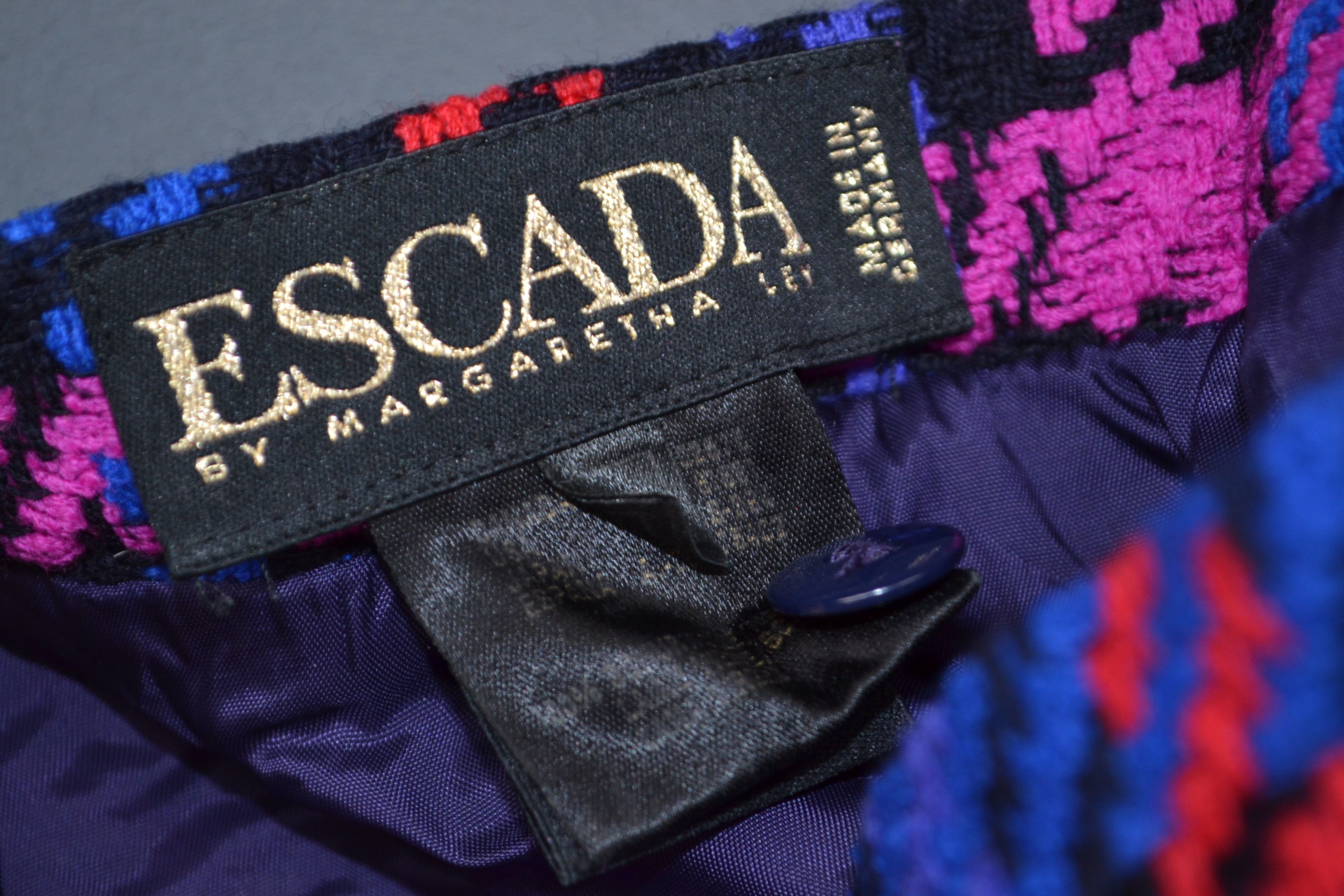 Escada Escada 80s Suit Blazer Skirt Jewel Plaid Tweed Jacket 34 Size XS / US 0-2 / IT 36-38 - 20 Thumbnail