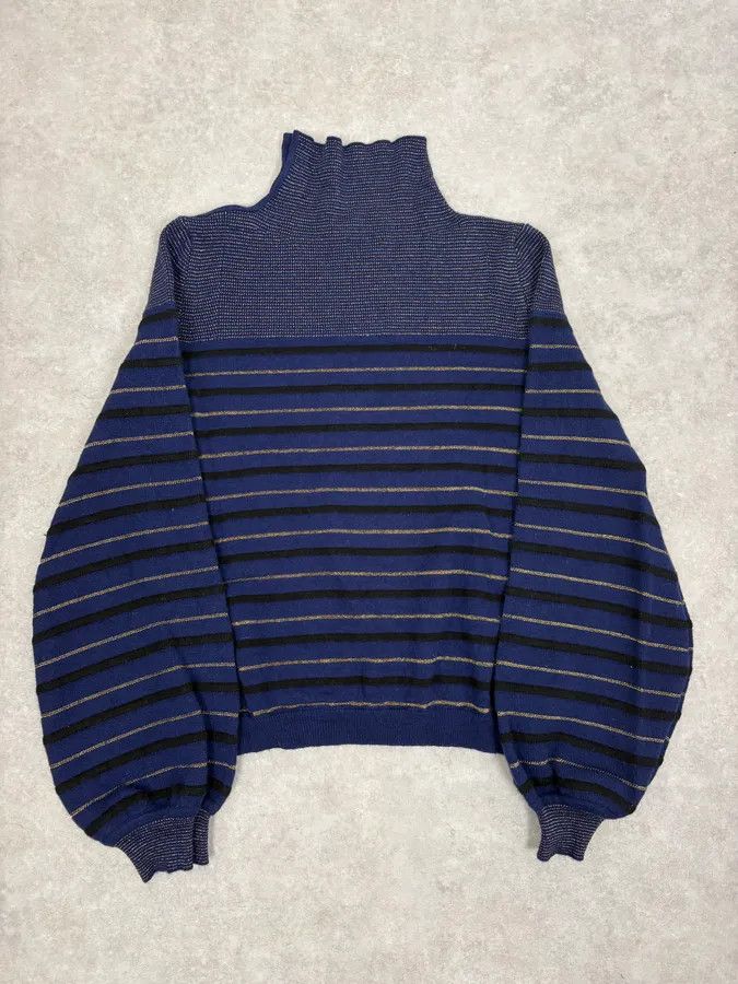 Vintage 2000s Sonia Rykiel Navy Striped Cashmere Sweater Size M / US 6-8 / IT 42-44 - 6 Thumbnail