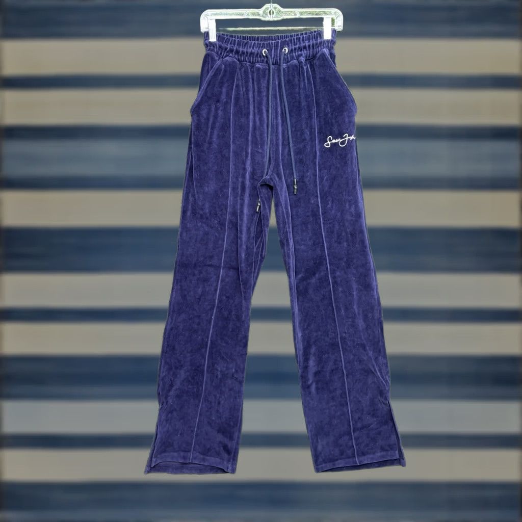 Missguided Missguided x Sean John Sweatpants Womens 2 Velour Joggers Y2K 90s Blue Cotton Blend Velour Wide-Leg Jogger XS-2 26in 30in Womens Size 26" / US 2 / IT 38 - 1 Thumbnail