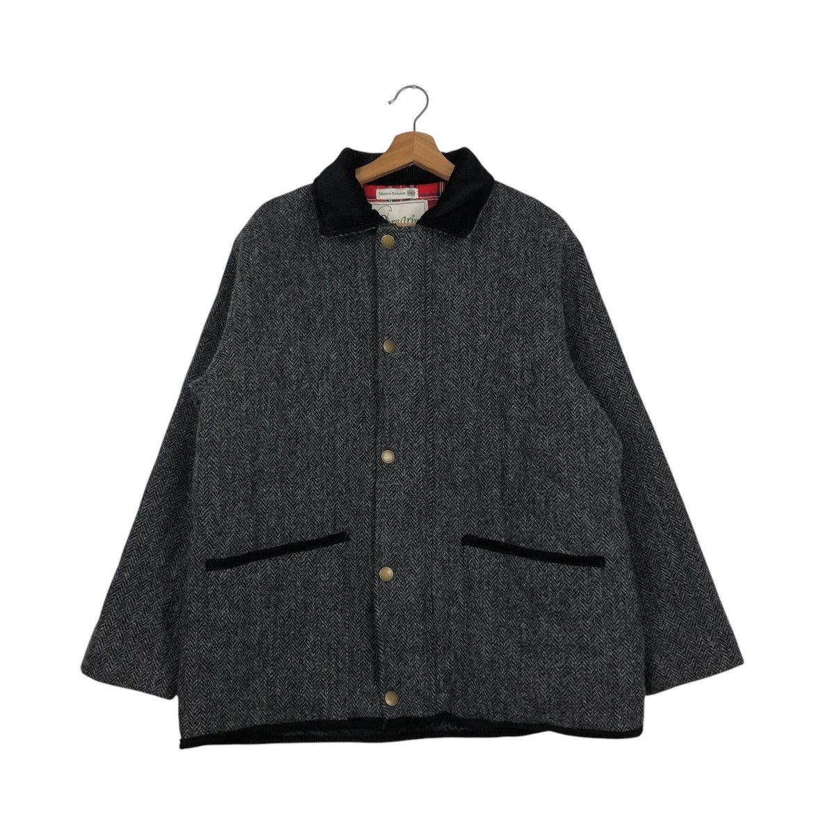 Harris Tweed 📌Vintage Chore Wool Jacket Quilted Peregrine Harris Tweed Size US L / EU 52-54 / 3 - 2 Thumbnail