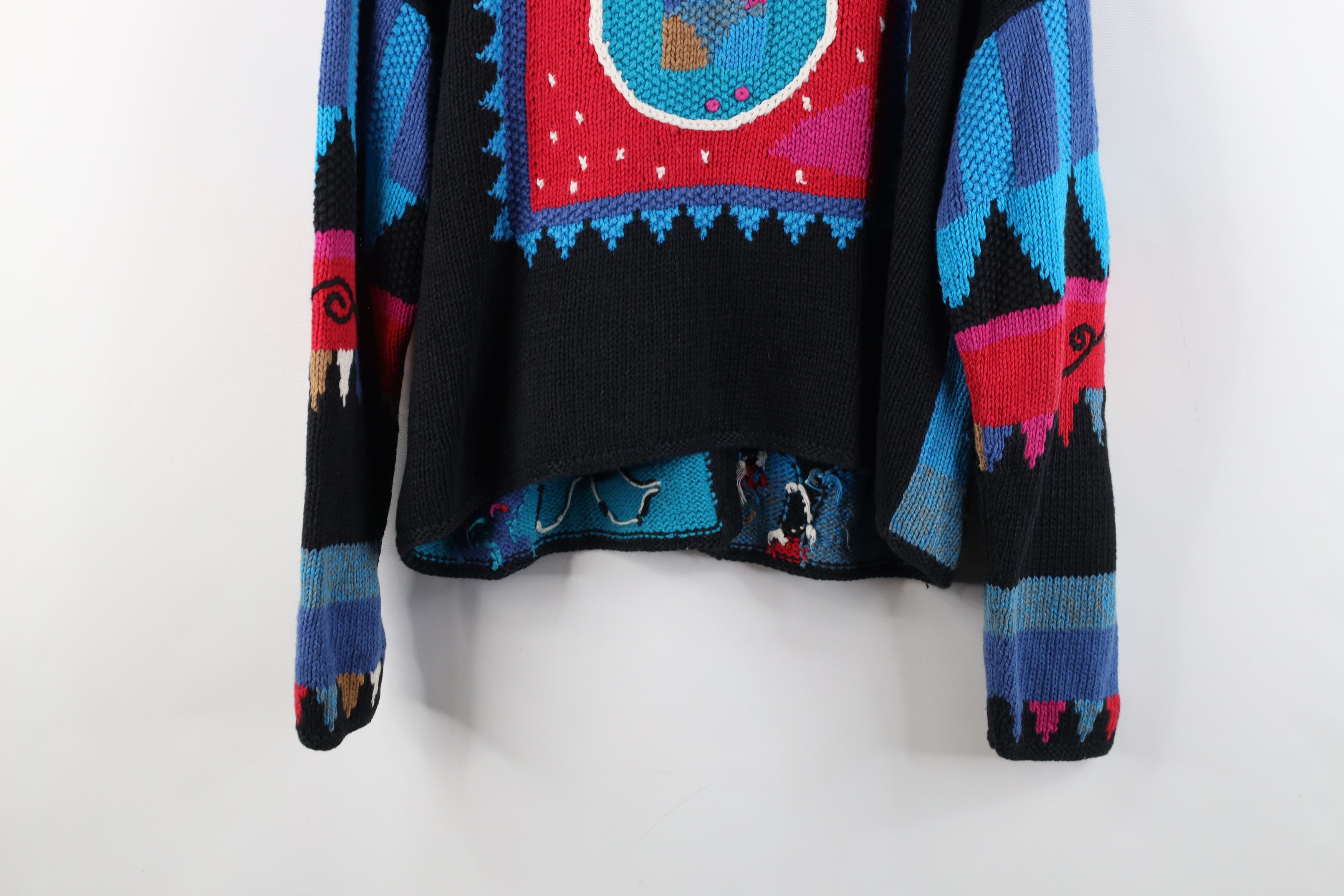 Vintage Vintage 90s Streetwear Animal Hand Knit Cardigan Sweater Size L / US 10 / IT 46 - 14 Thumbnail