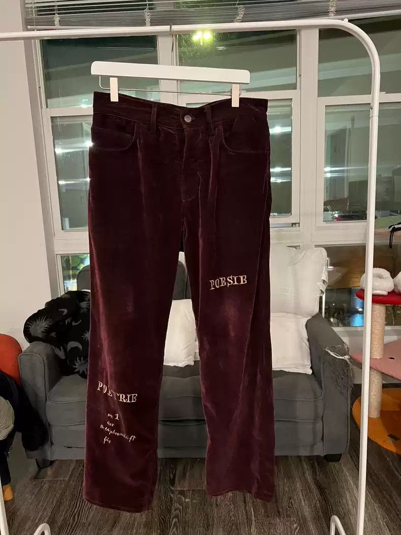 image of Enfants Riches Deprimes 22Fw Red Corduroy Pants in Purple, Men's (Size 29)
