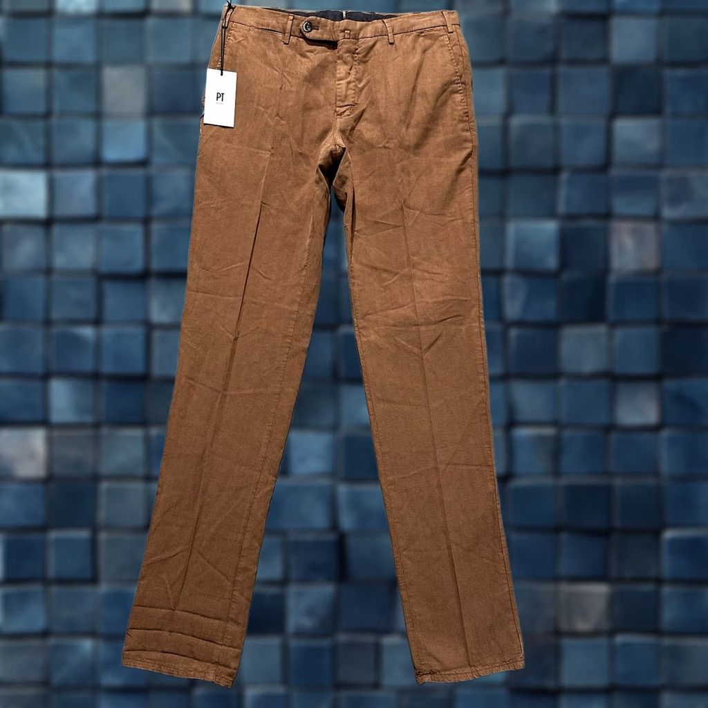 PT Torino NWT PT Torino Pants Mens IT 48 Slim Orange Linen Trouser Slim Chino Flat Front 32 Inseam 34.5" Rise 9" Cotton Linen Solid 34" Auto Size US 32 / EU 48 - 1 Thumbnail