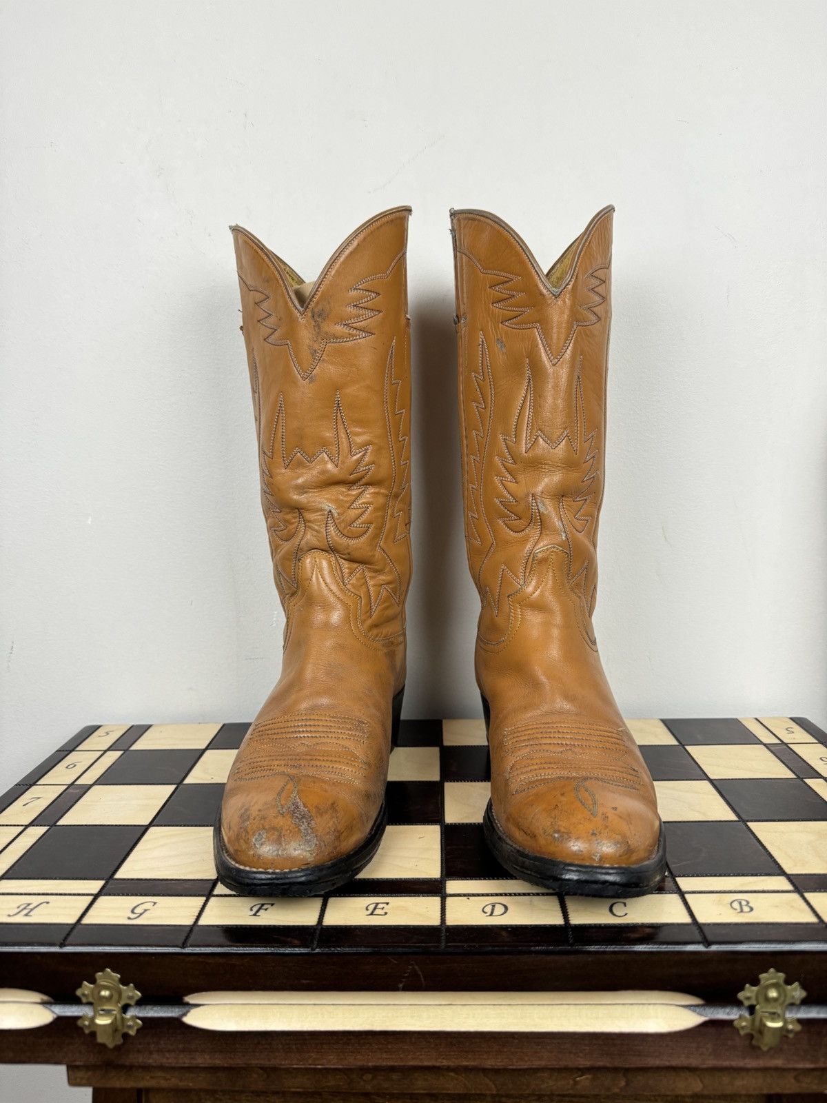 Tony Lama Vintage cowboy boots USA Texas original retro item Size US 9.5 / IT 39.5 - 3 Thumbnail