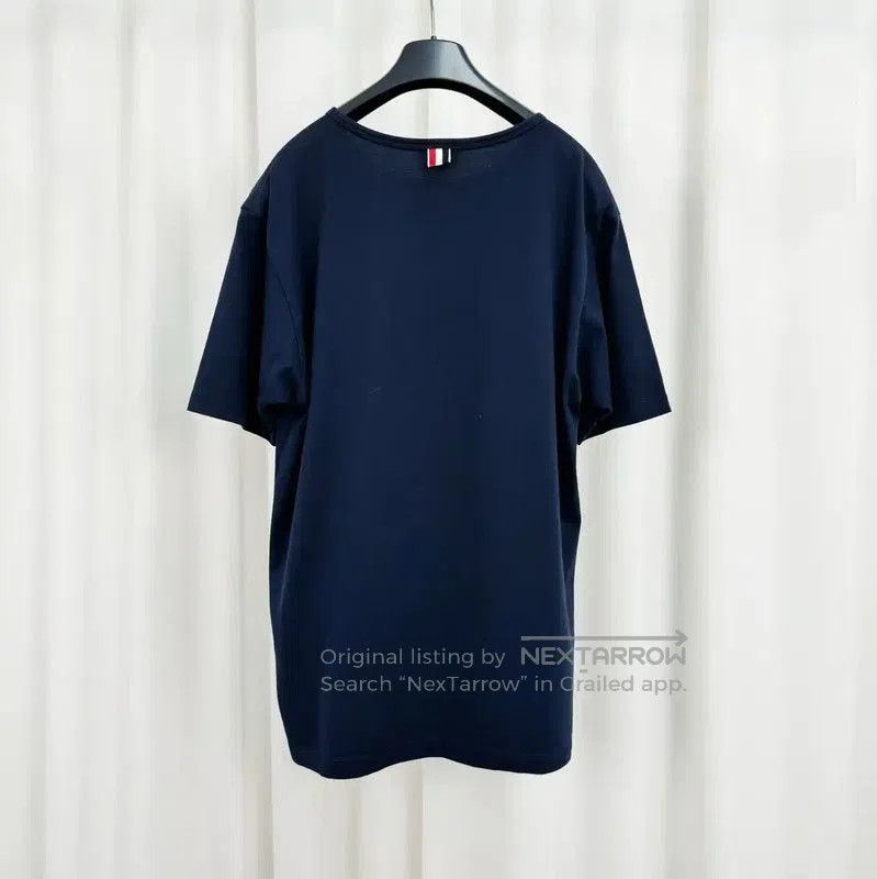 Thom Browne Thom Browne Navy Striped Short Sleeve T-Shirt . Size US M / EU 48-50 / 2 - 2 Thumbnail
