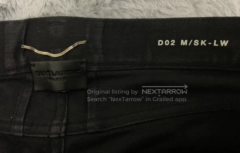 Saint Laurent Paris Saint Laurent Paris Black Knee Double Blade Destroyed Jean Size US 32 / EU 48 - 3 Thumbnail