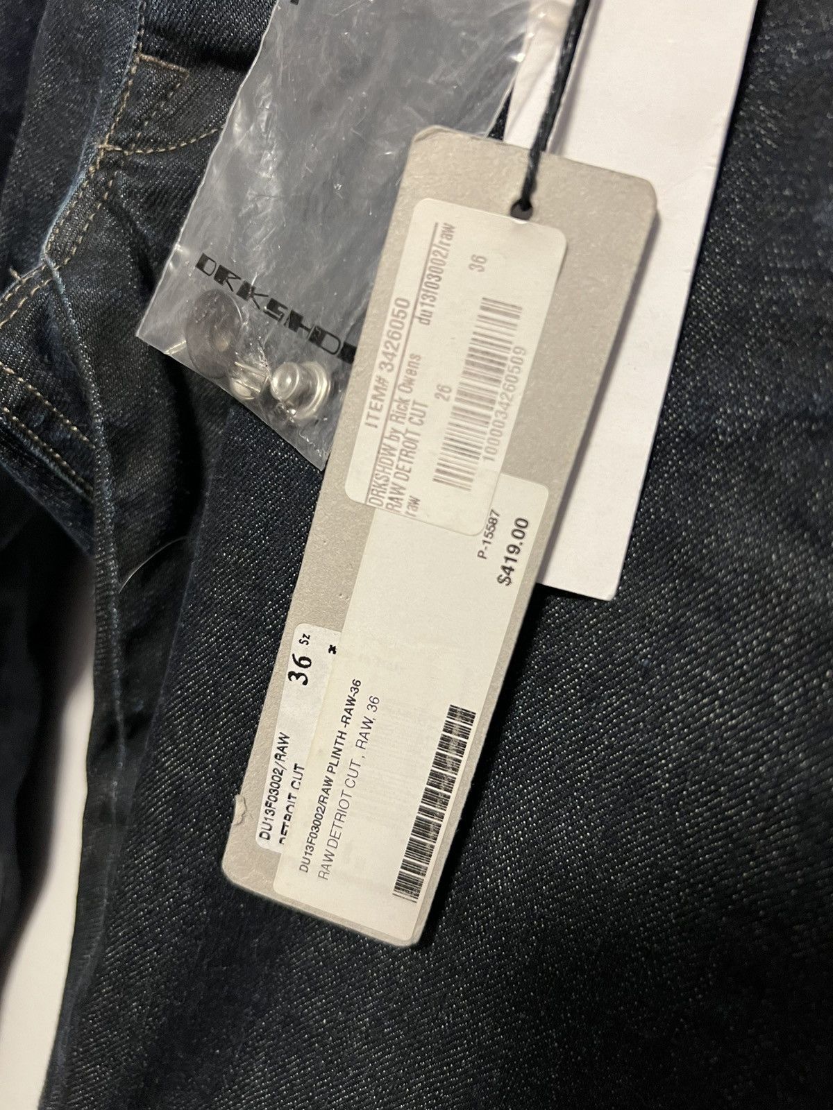 Rick Owens Drkshdw Raw Selvedge Denim Detroit Cut Jeans Size US 36 / EU 52 - 4 Thumbnail