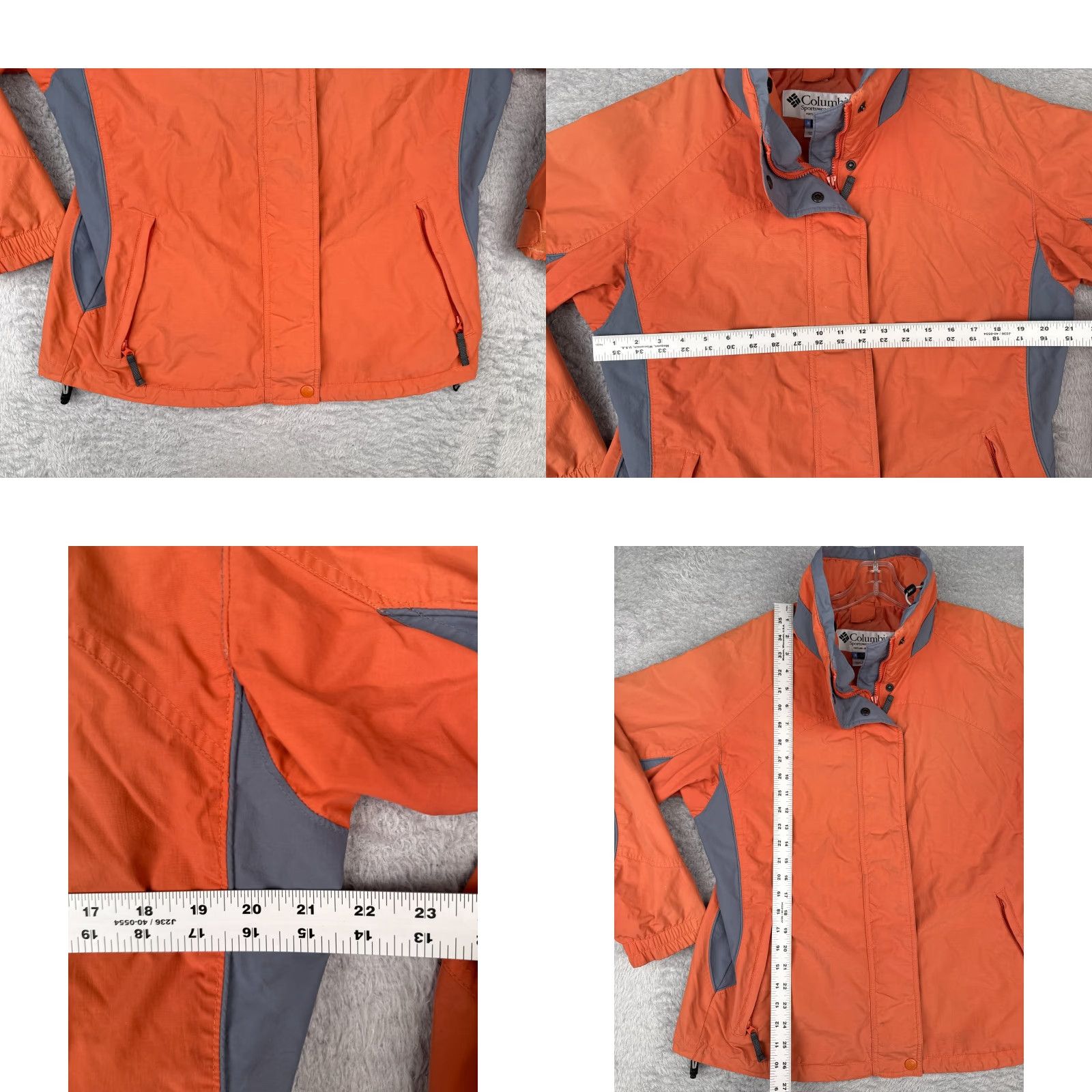 Vintage Columbia Jacket Women L Orange Gray Full Zip 3-IN-1 Shell Only Bugaboo Size L / US 10 / IT 46 - 8 Thumbnail
