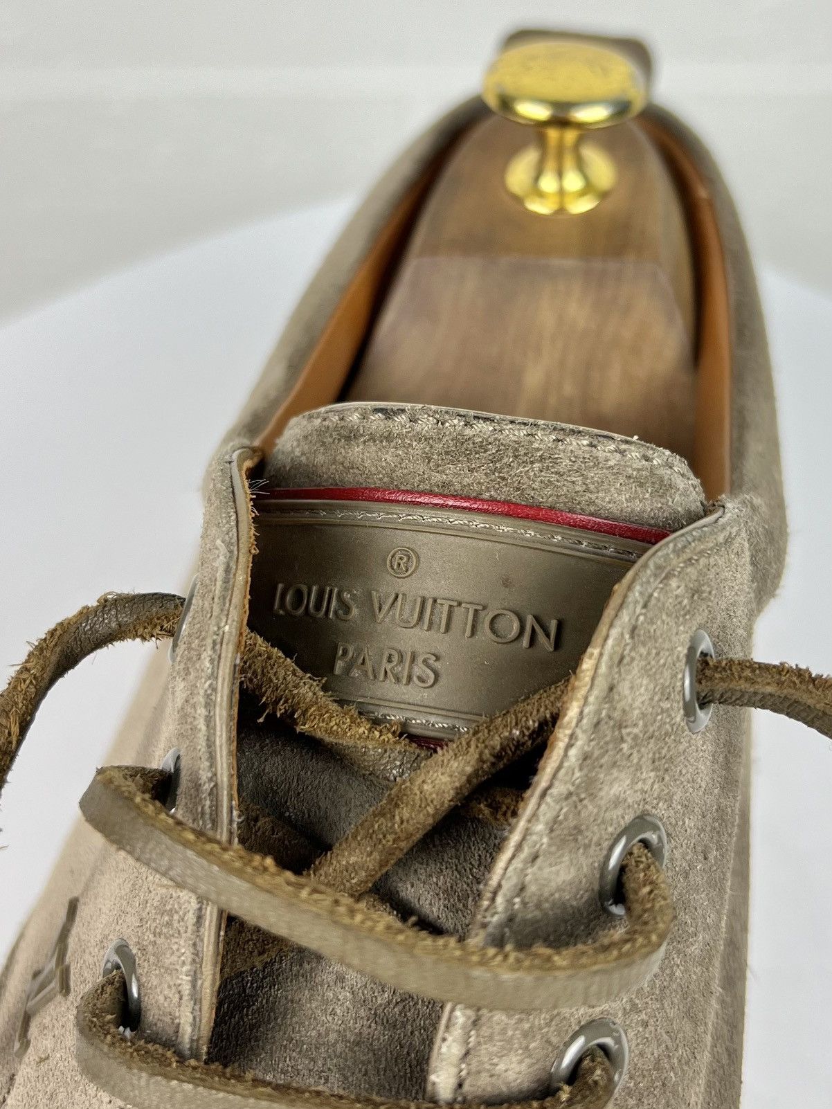 Louis Vuitton LOUIS VUITTON Derby Suede Shoes Lace Up LV Logo Beige Men's Size US 9.5 / EU 42-43 - 6 Thumbnail