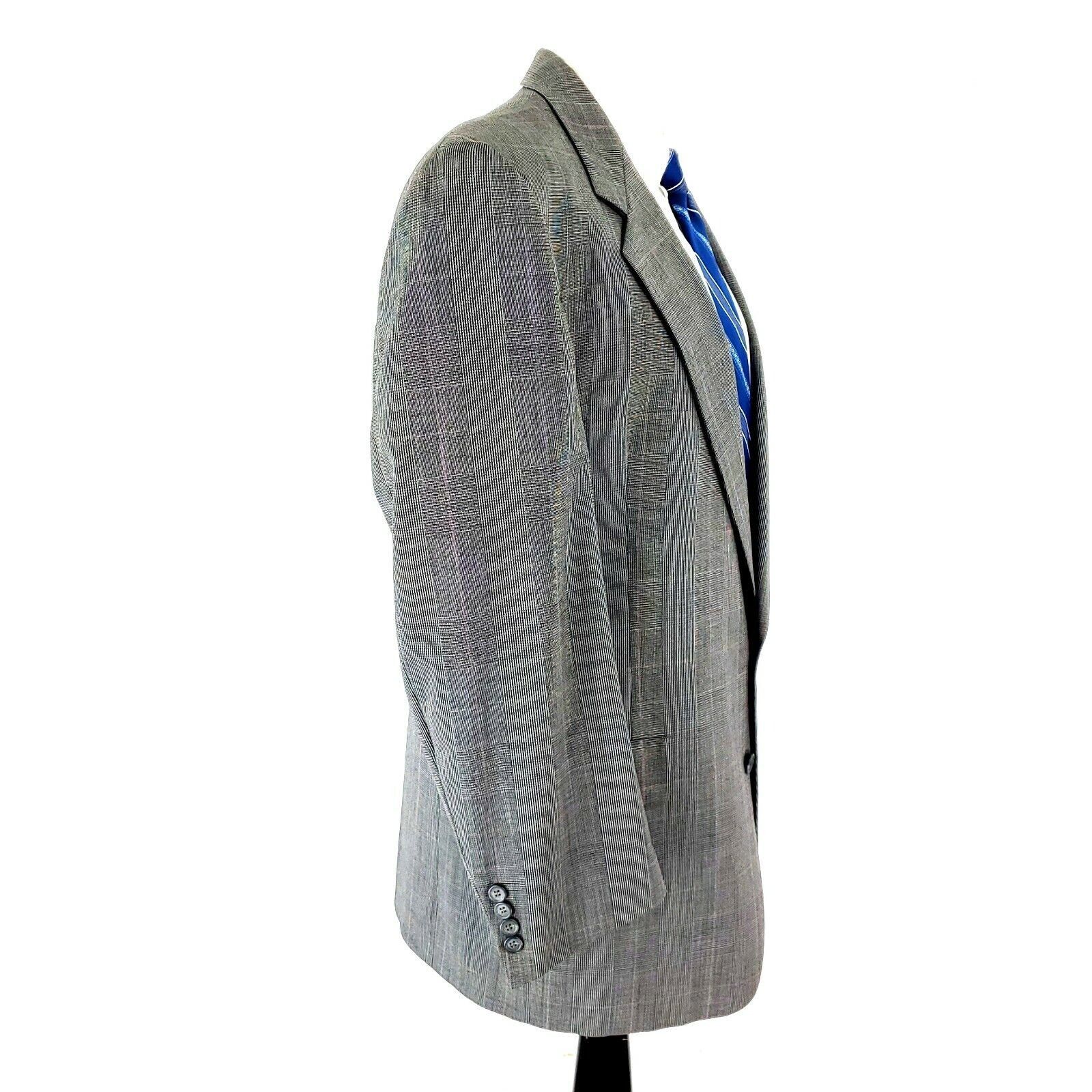 Hart Schaffner Marx DAMAGED Hart Schaffner Marx Wool 2 Button Sport Coat 44R Gra Size 44R - 6 Thumbnail