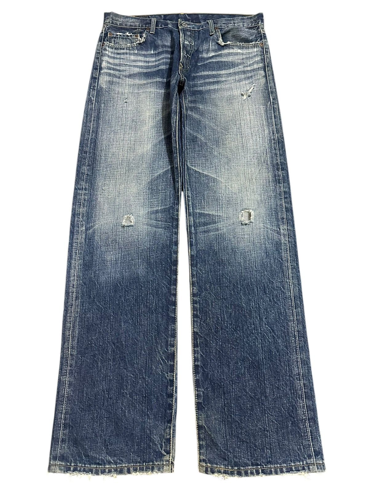 Levi's Vintage 90s Levis 501 Blue Faded Wash Distress Jeans Size US 34 / EU 50 - 1 Thumbnail