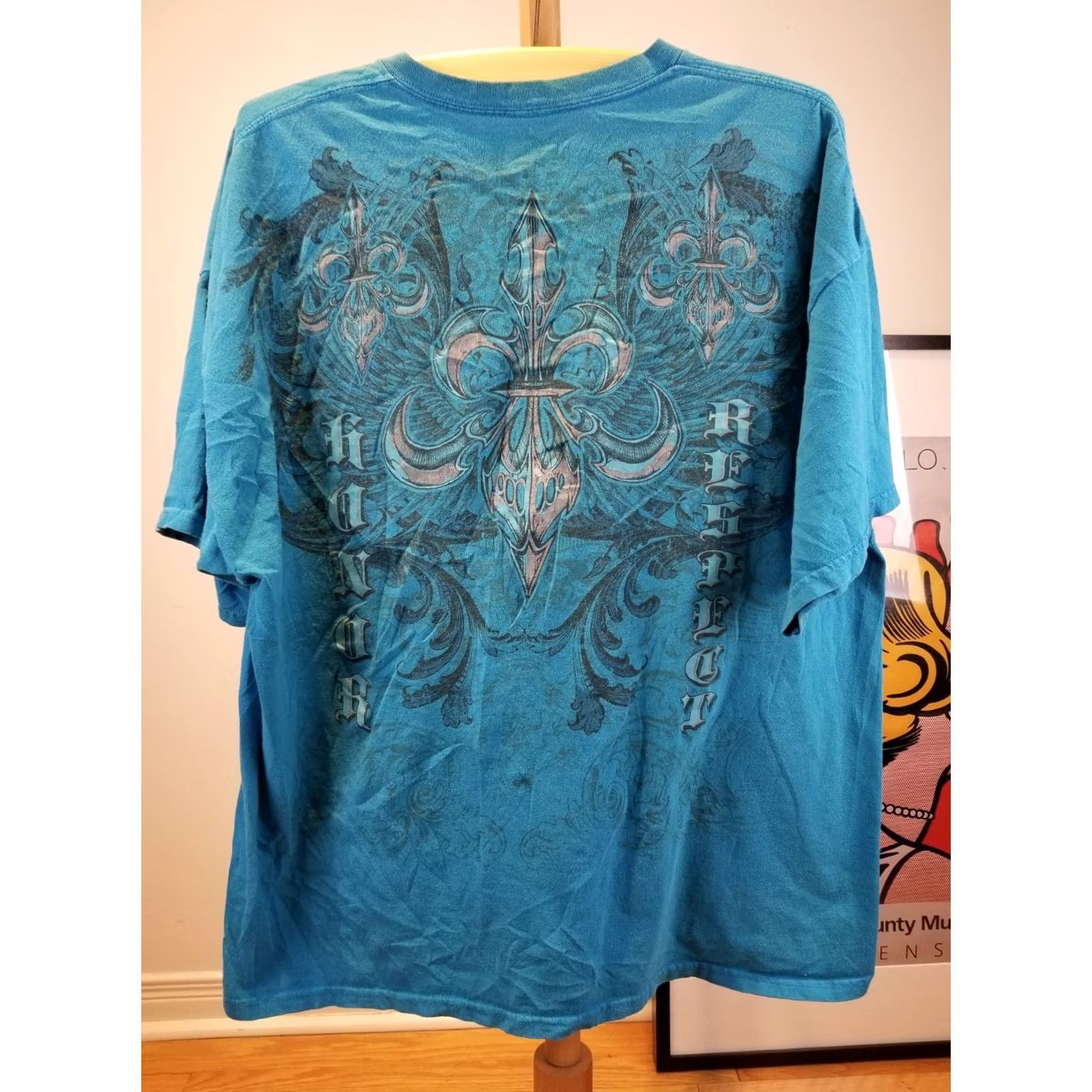 Vintage VINTAGE MMA ELITE WINGS CROSS GRUNGE DOUBLE SIDE PRINT T-SHIRT SZ XXL Size US XXL / EU 58 / 5 - 4 Thumbnail