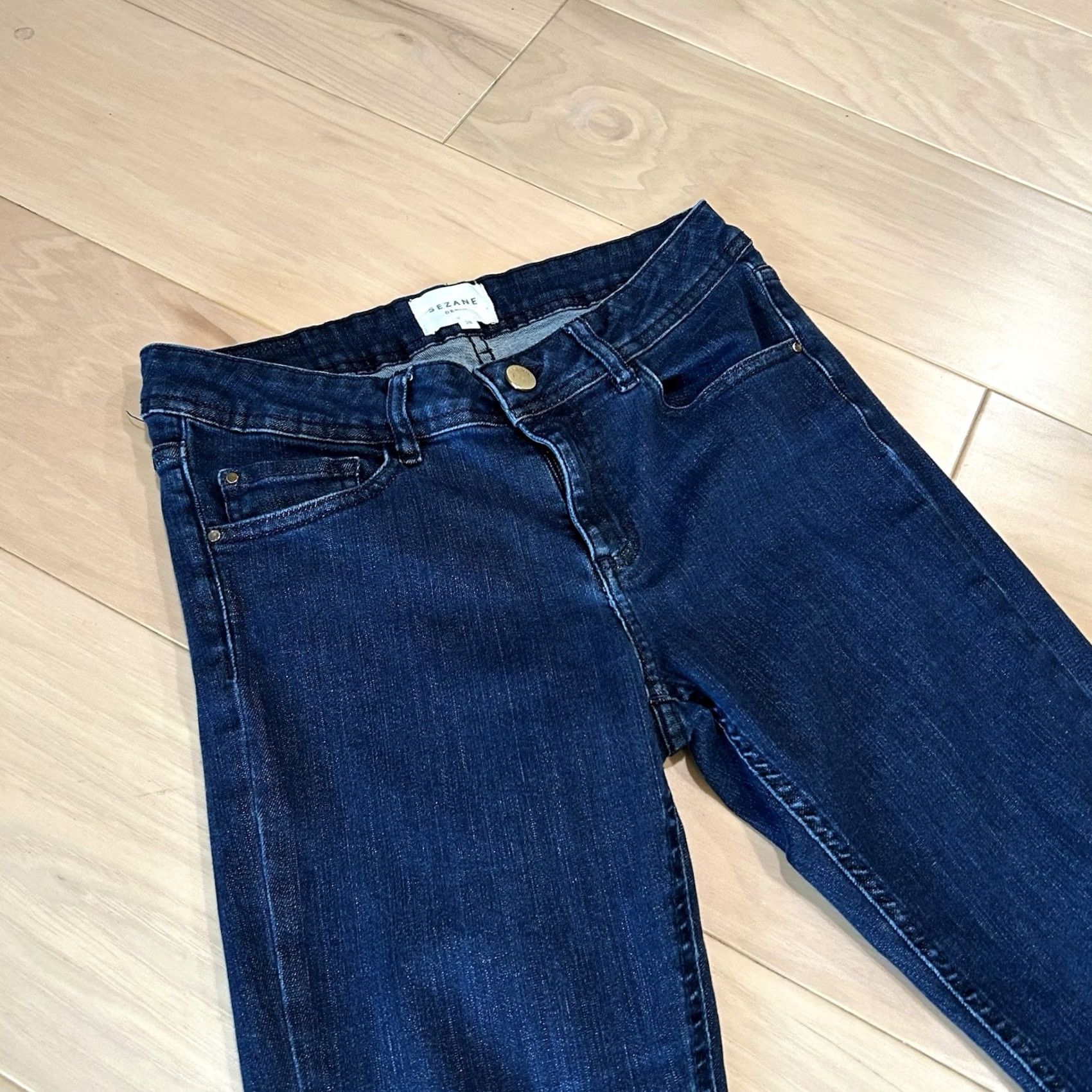 Denime Sezane Denim Blue Jean Skinny Slim Fit 28 Women’s Jeans Regular 28 Inseam Blue Mid Rise Button Zip 5-Pocket Size 28" / US 6 / IT 42 - 2 Thumbnail
