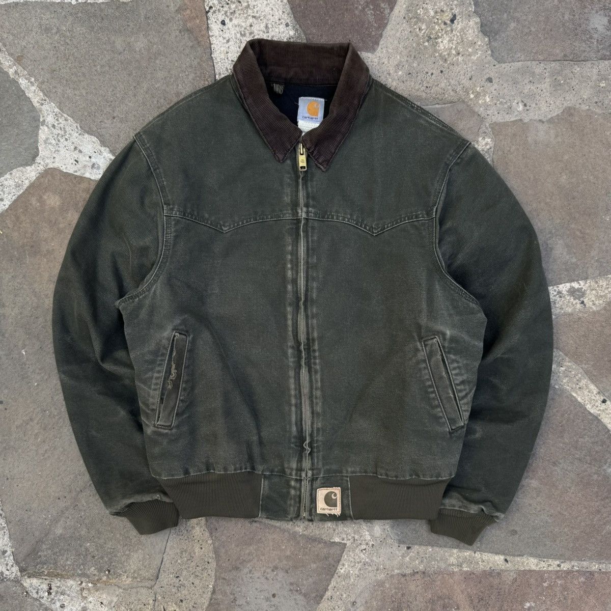 Carhartt アクティブジャケット J68 PTL Vtg Carhartt Jacket Large Duck J68 Full Zip Canvas Work Faded USA