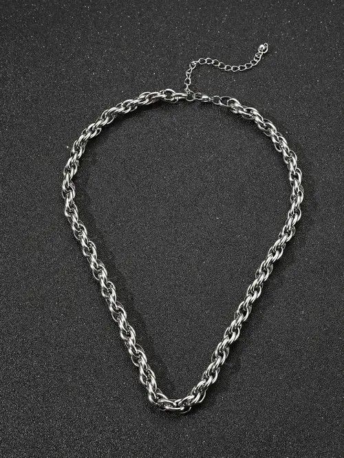 Jewelry × Vintage Retro Punk Minimal Vintage Chain Link Steel Size ONE SIZE - 2 Thumbnail